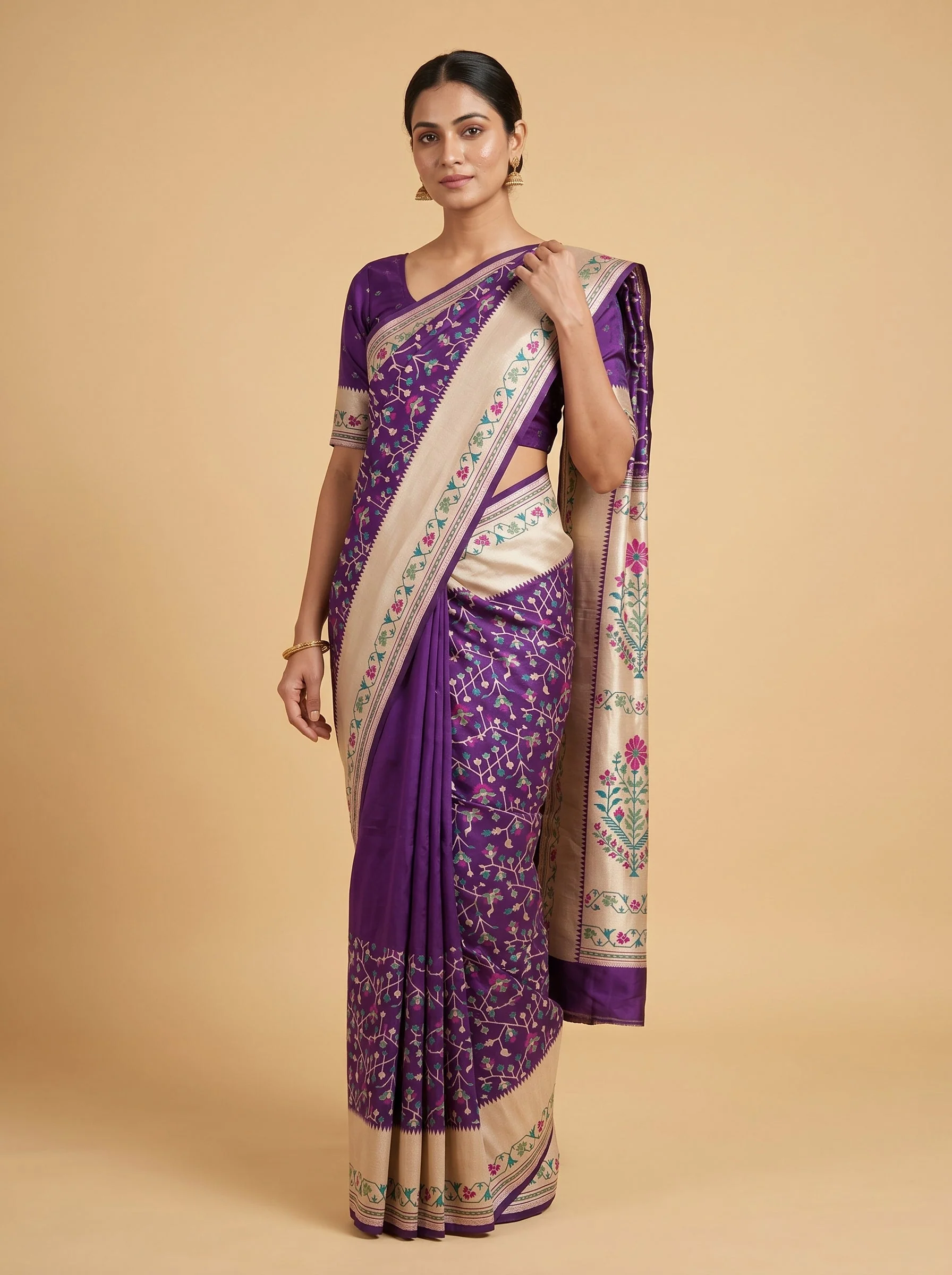 Violet Shadow Luxe Handloom Saree