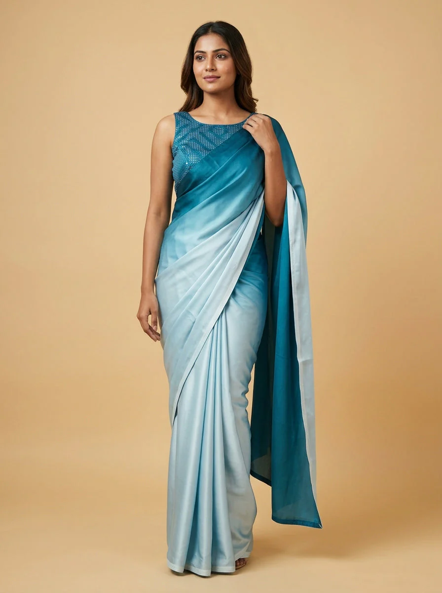 Vivid Multicolour Artistic Statement Saree