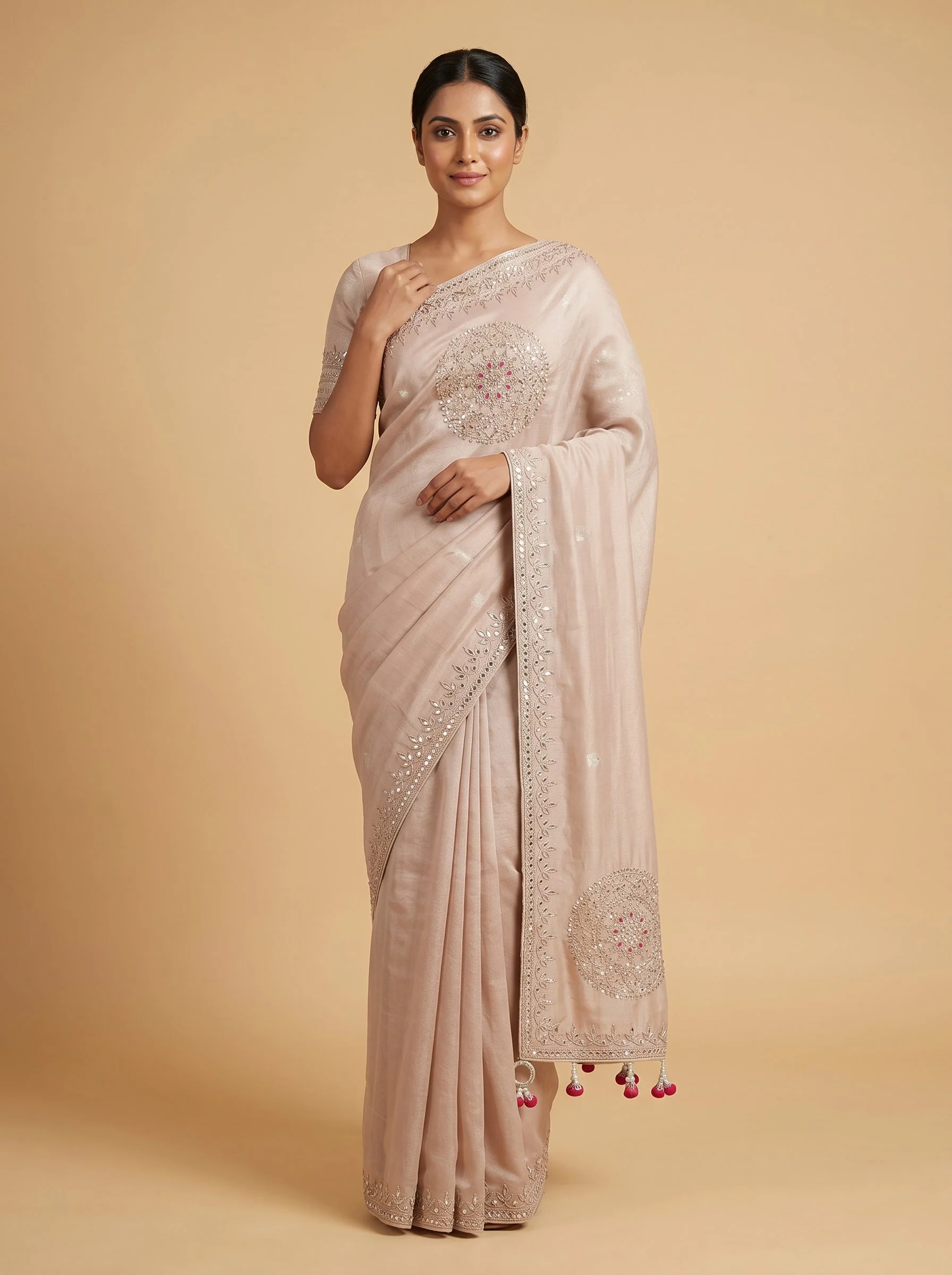 Warm Beige Radiance Saree