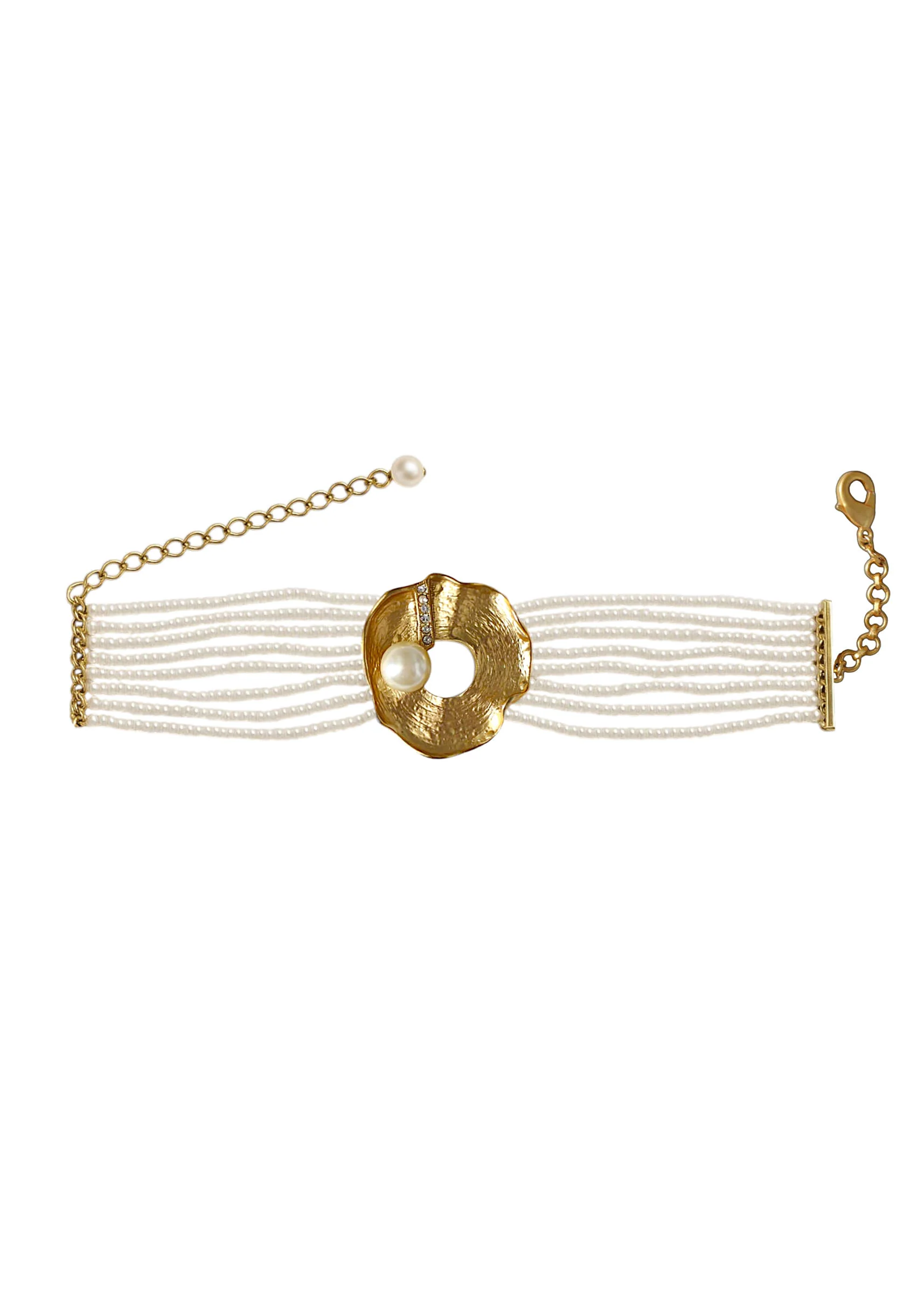 White And Layered Pearl Necklace - Image 2