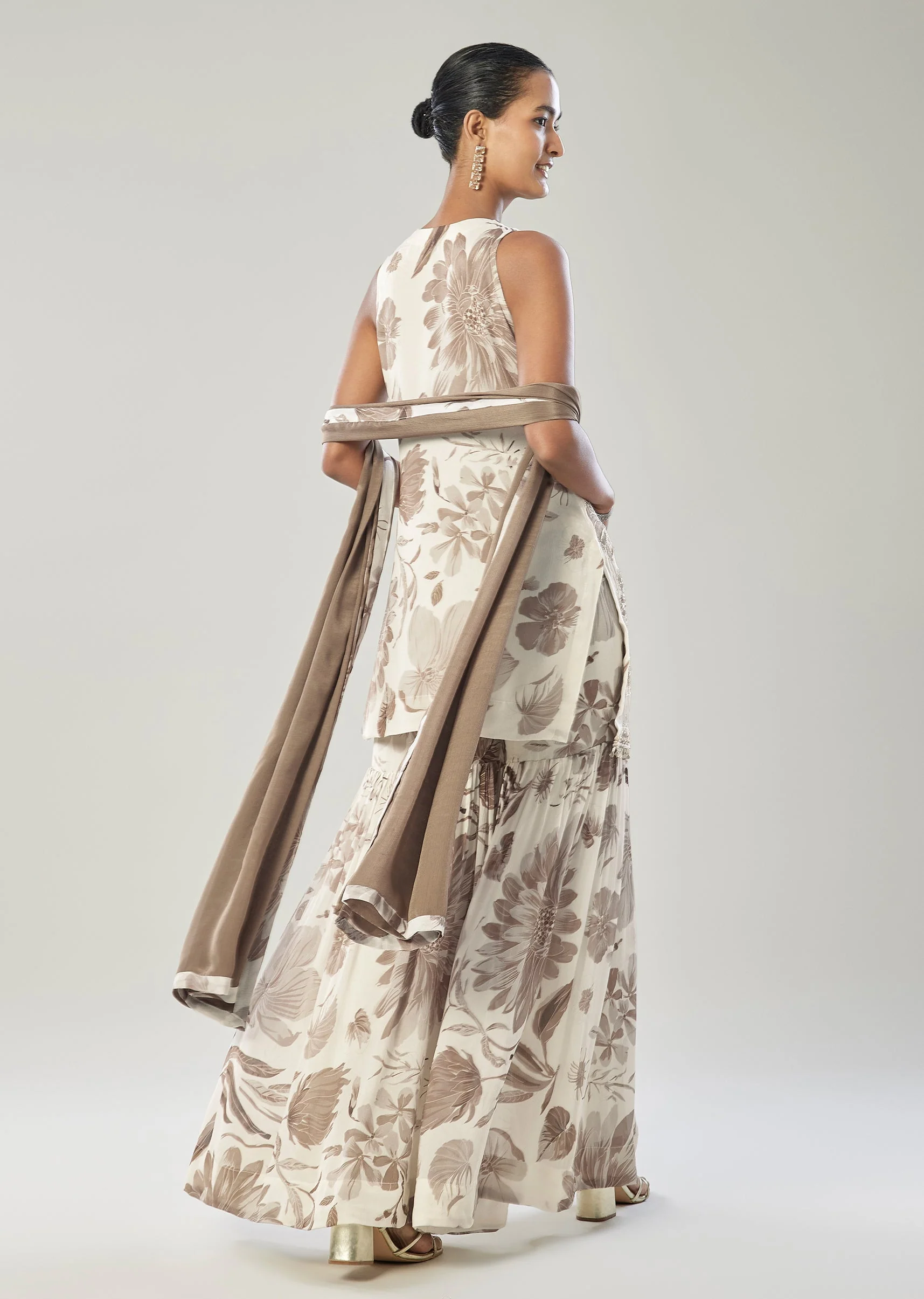 White Floral Sharara Set - Image 5