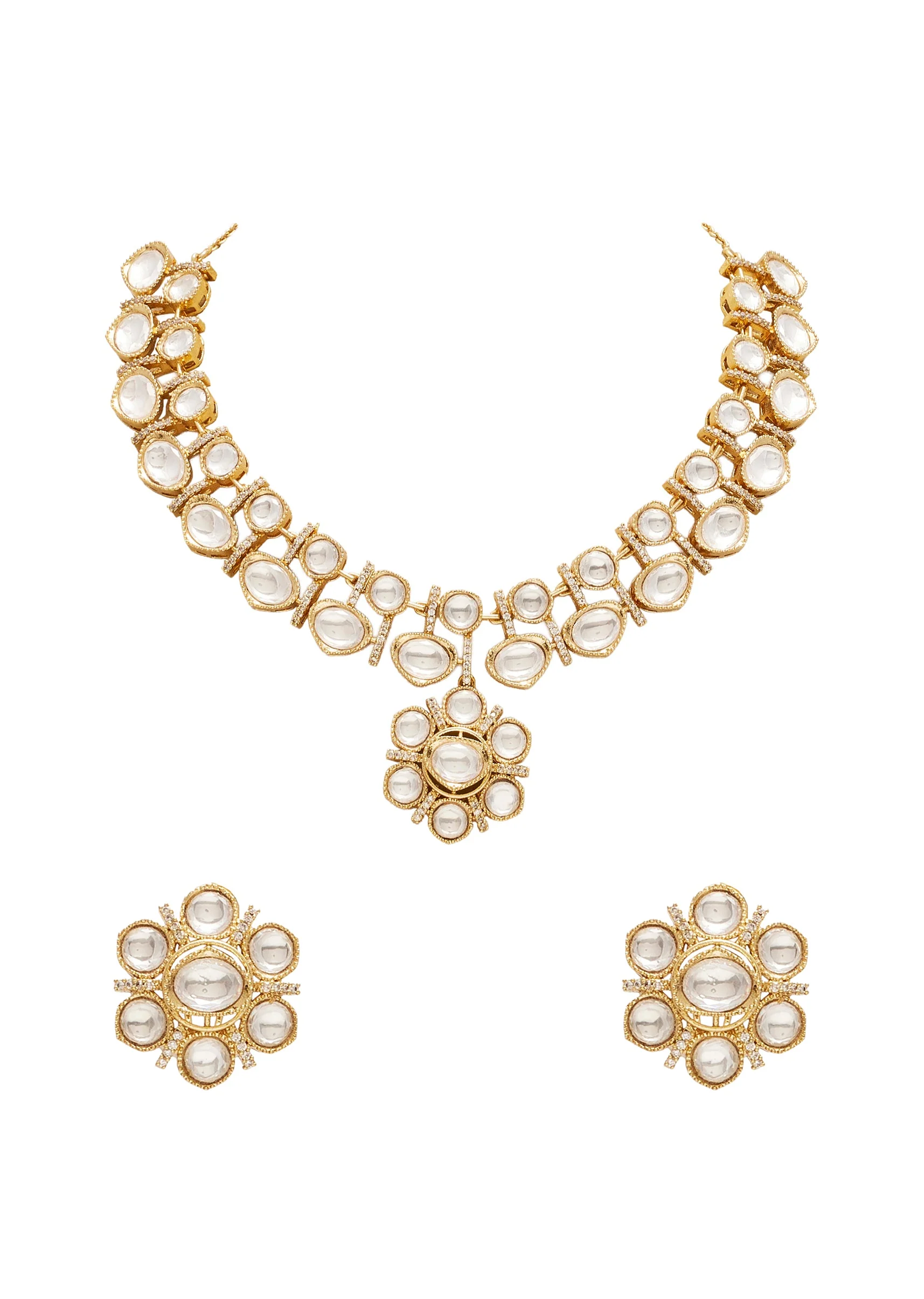 White Gold Pearl Necklace Set - Image 2