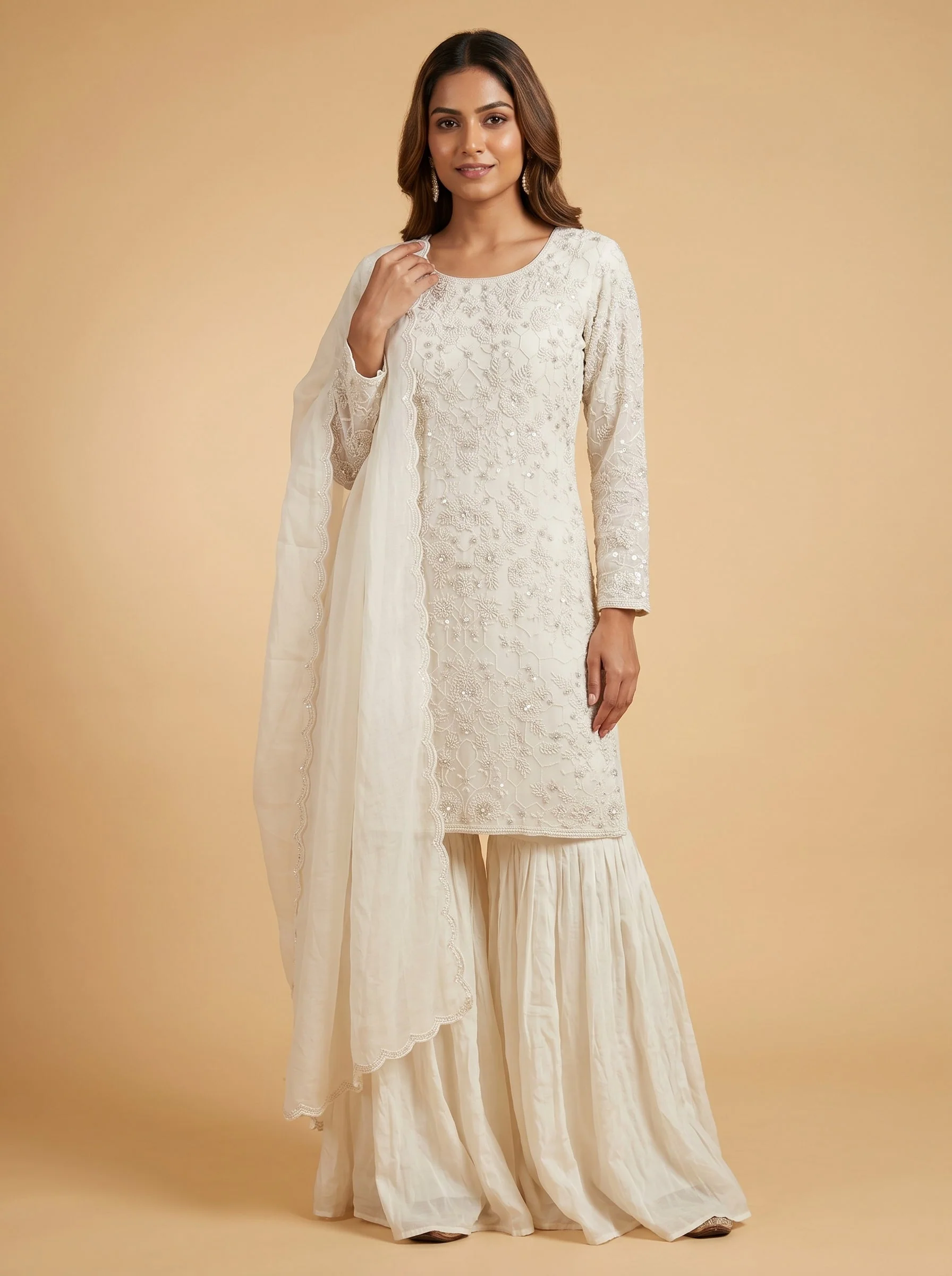 White Graceful Sharara