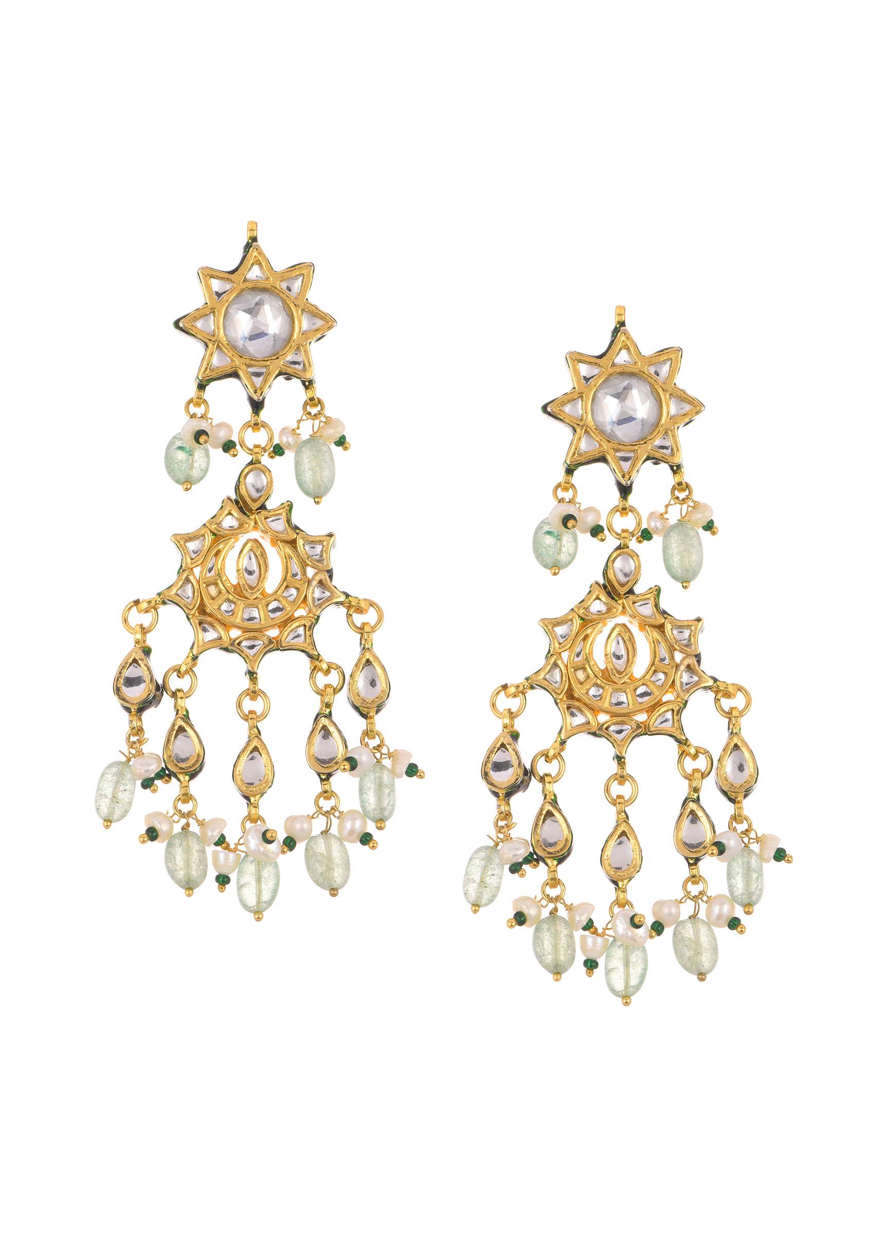 White Kundan Choker Set In Gold Finish Mix Metal - Image 2