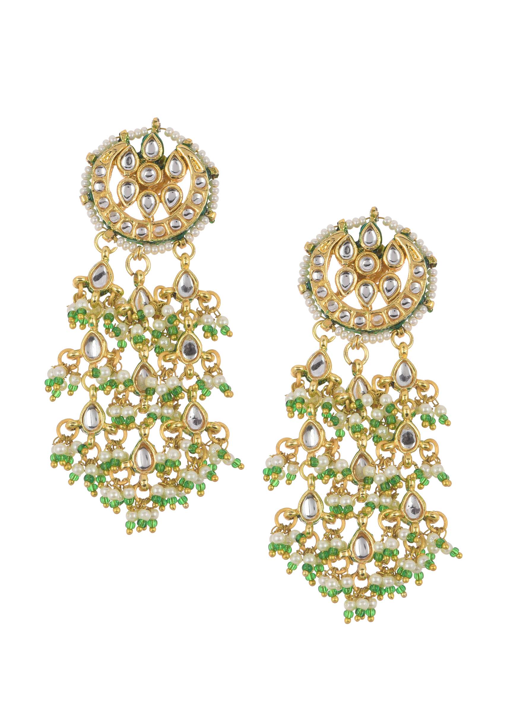 White Kundan Choker Set With Pearls And Drops - Image 6