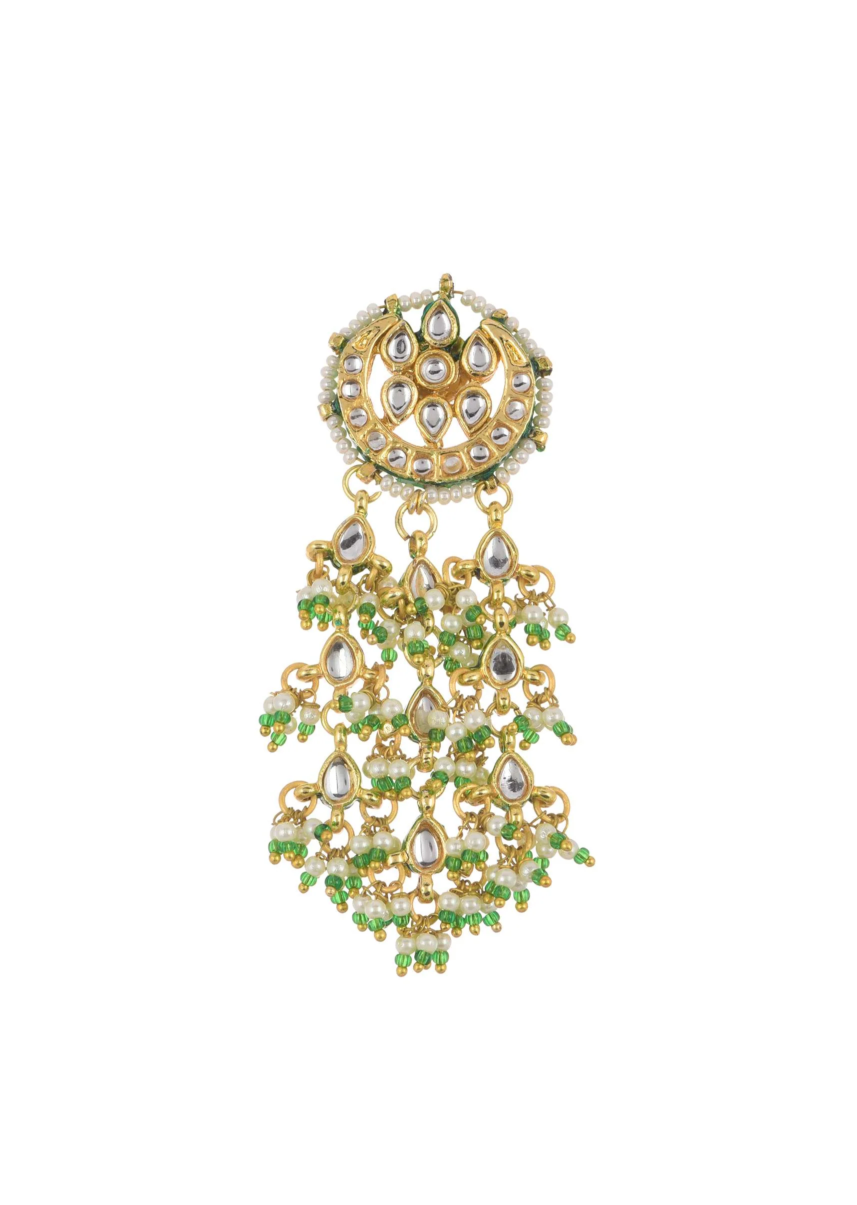 White Kundan Choker Set With Pearls And Drops - Image 7