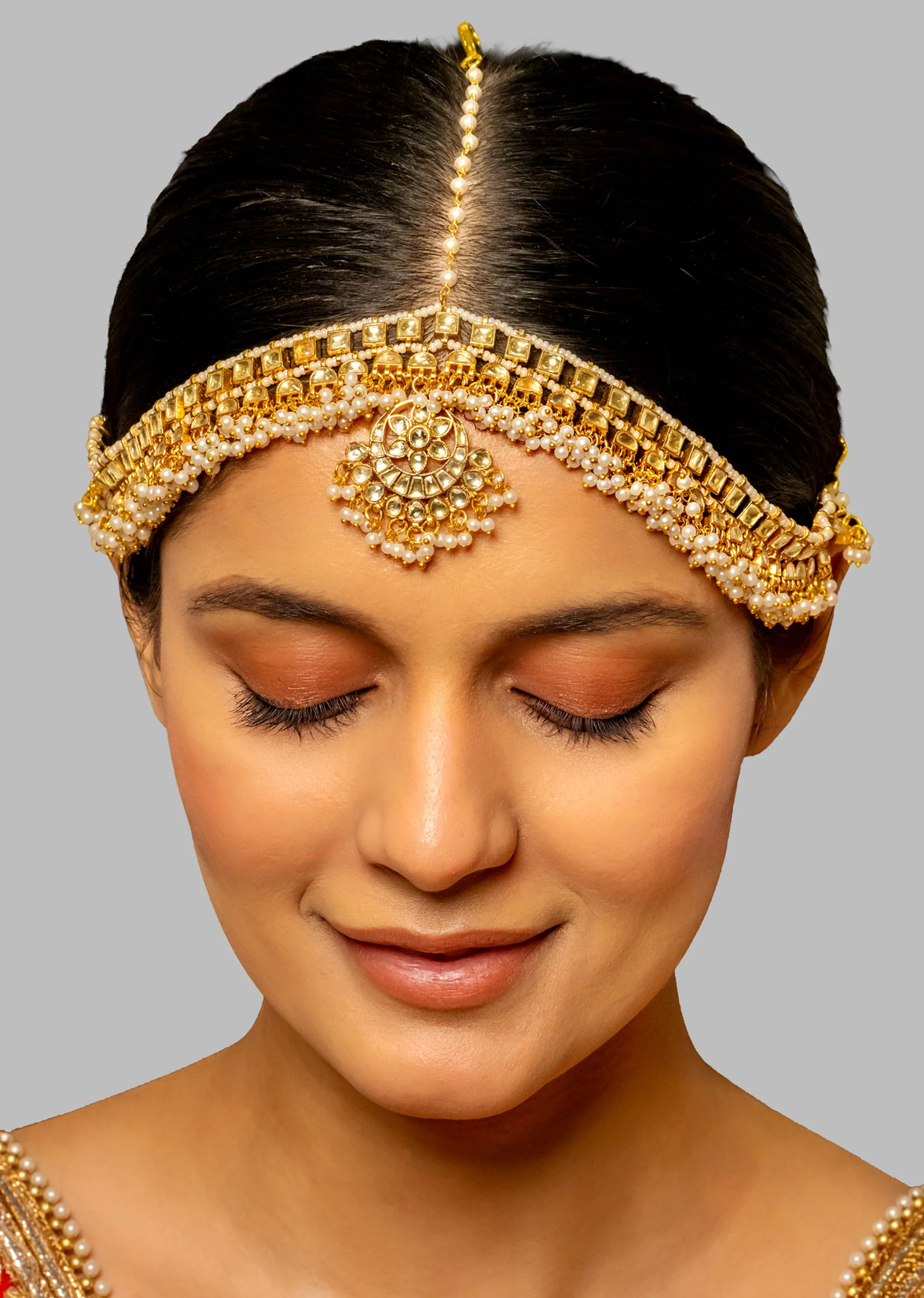 White Kundan Mathapatti - Image 2