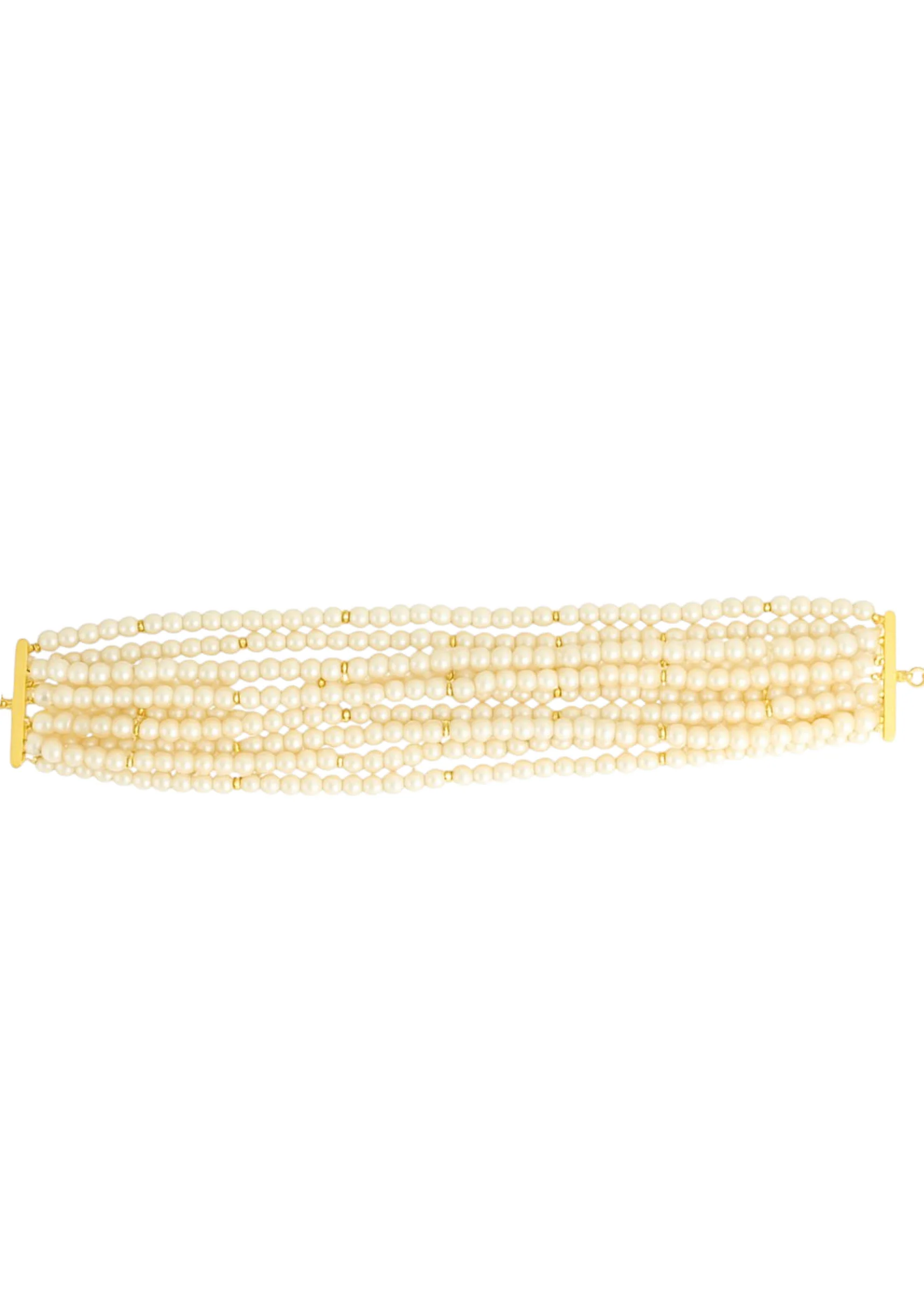 White Layered Pearl Necklace - Image 2