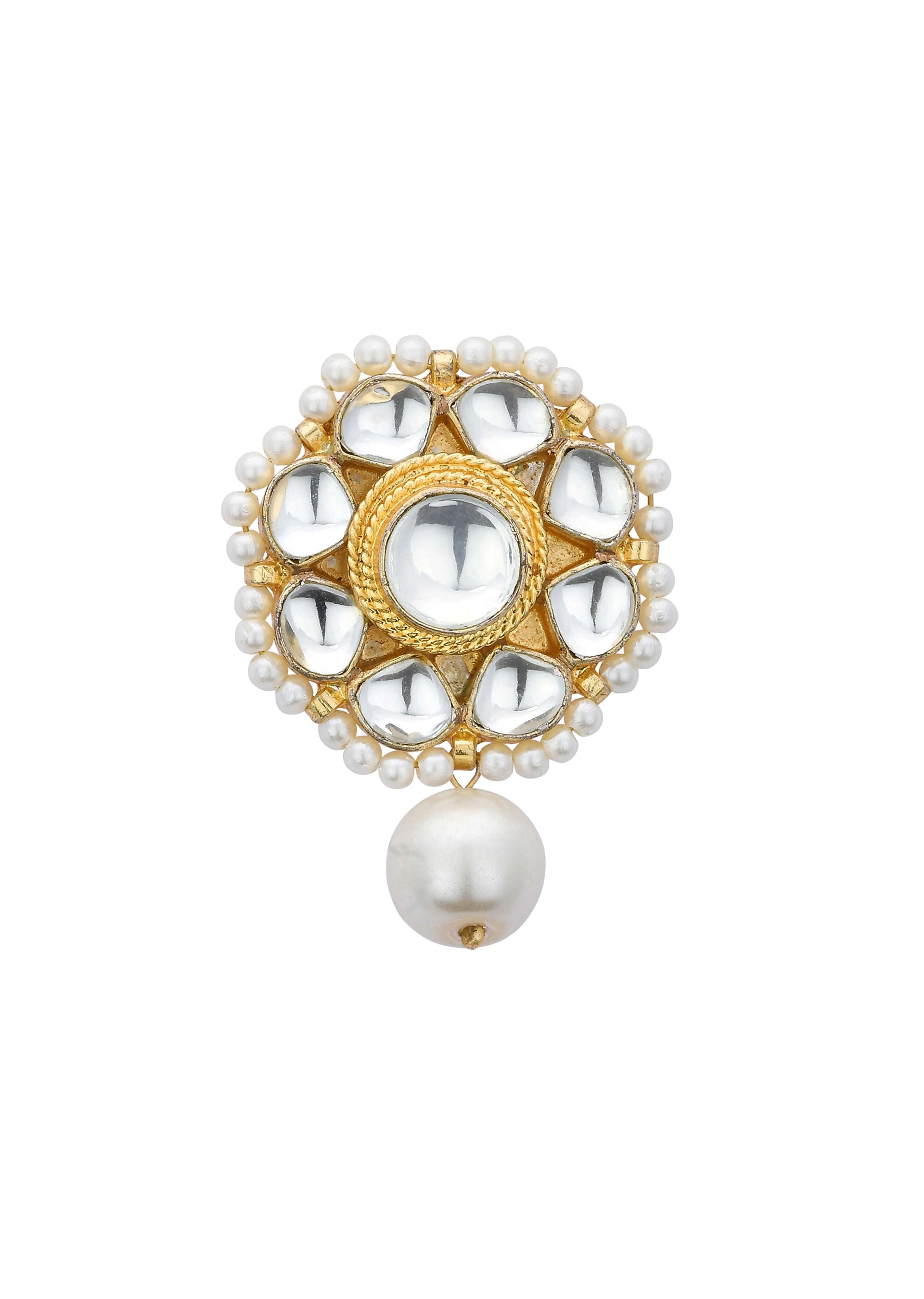 White Necklace Set With Floral Motif Pendants - Image 5