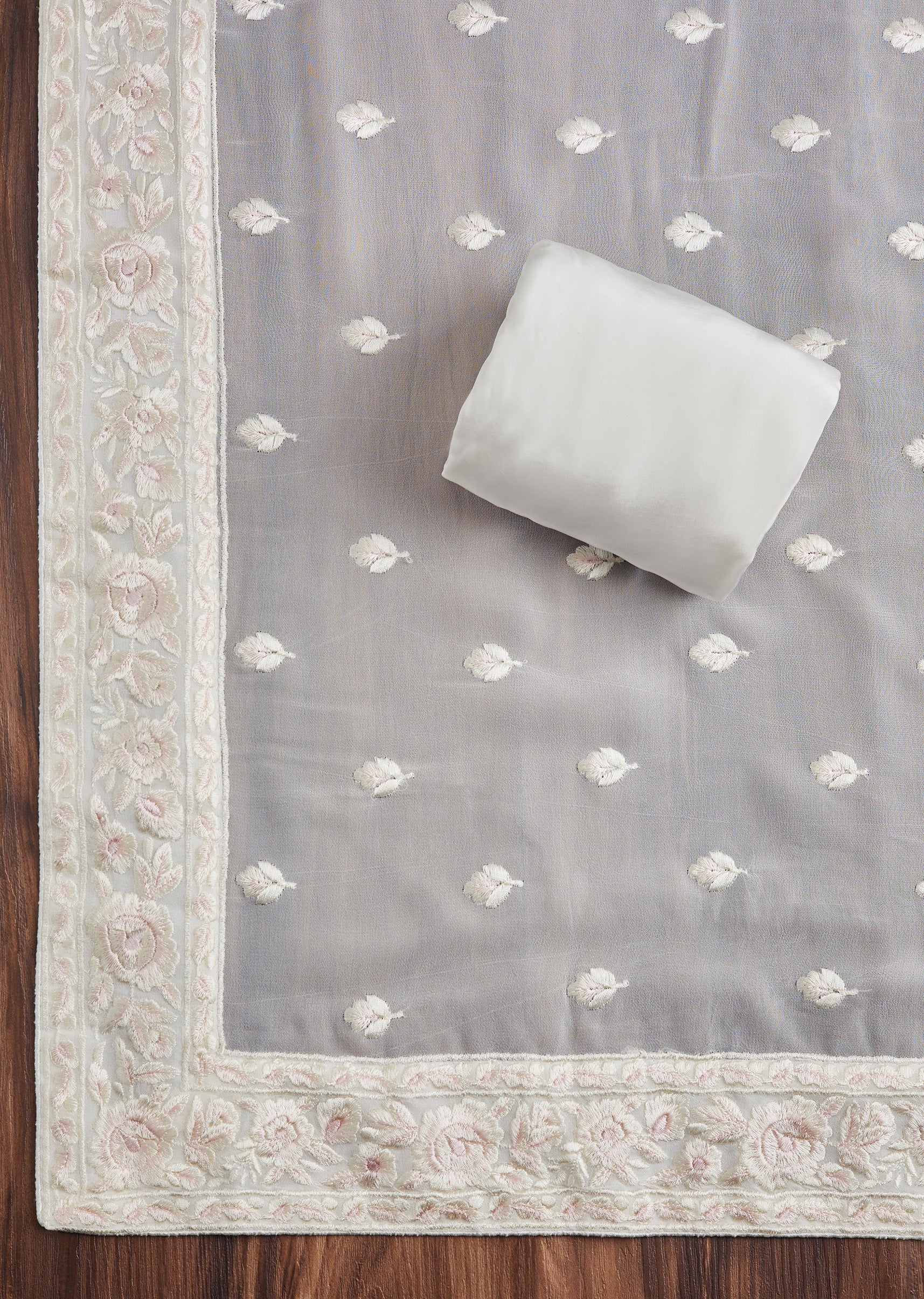 White Organza Resham Suit - Image 4