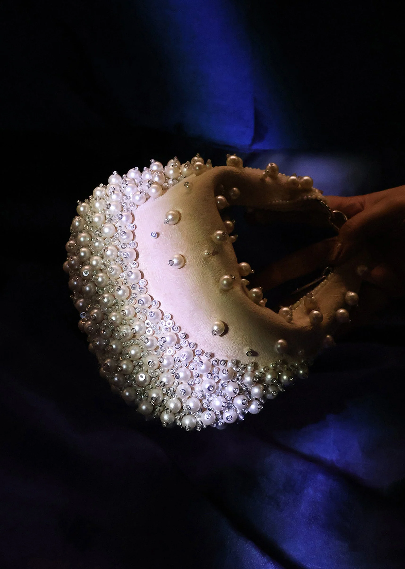 White Pearl Beaded Clutch - Image 2