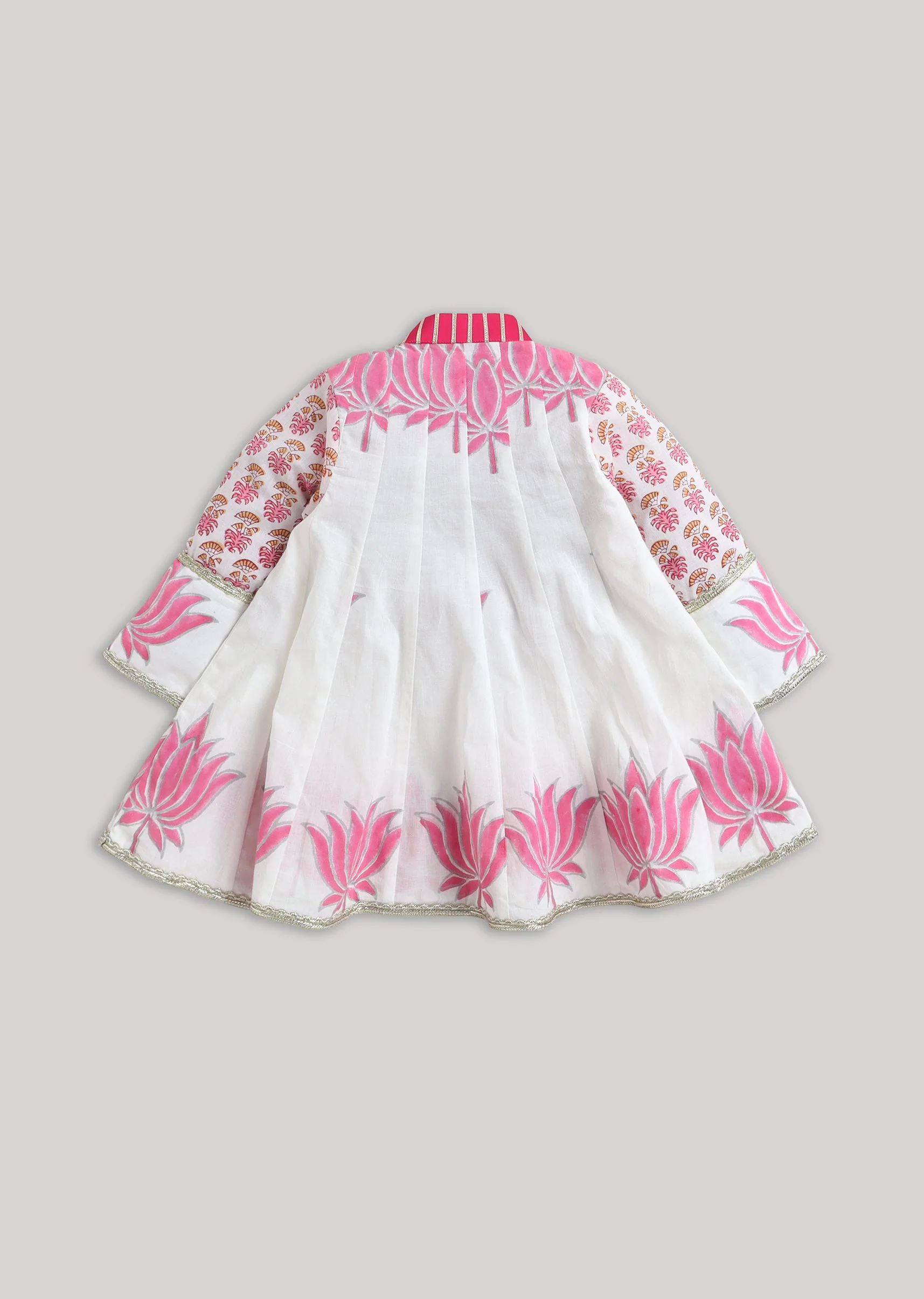 White Printed Cotton Salwar Suit With Multicolour Accents - Image 3
