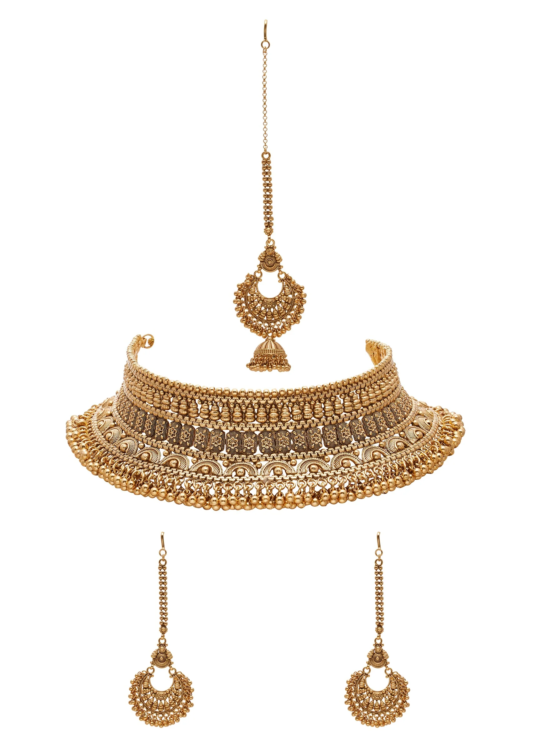 White Stone And Pearl Kundan Choker Set