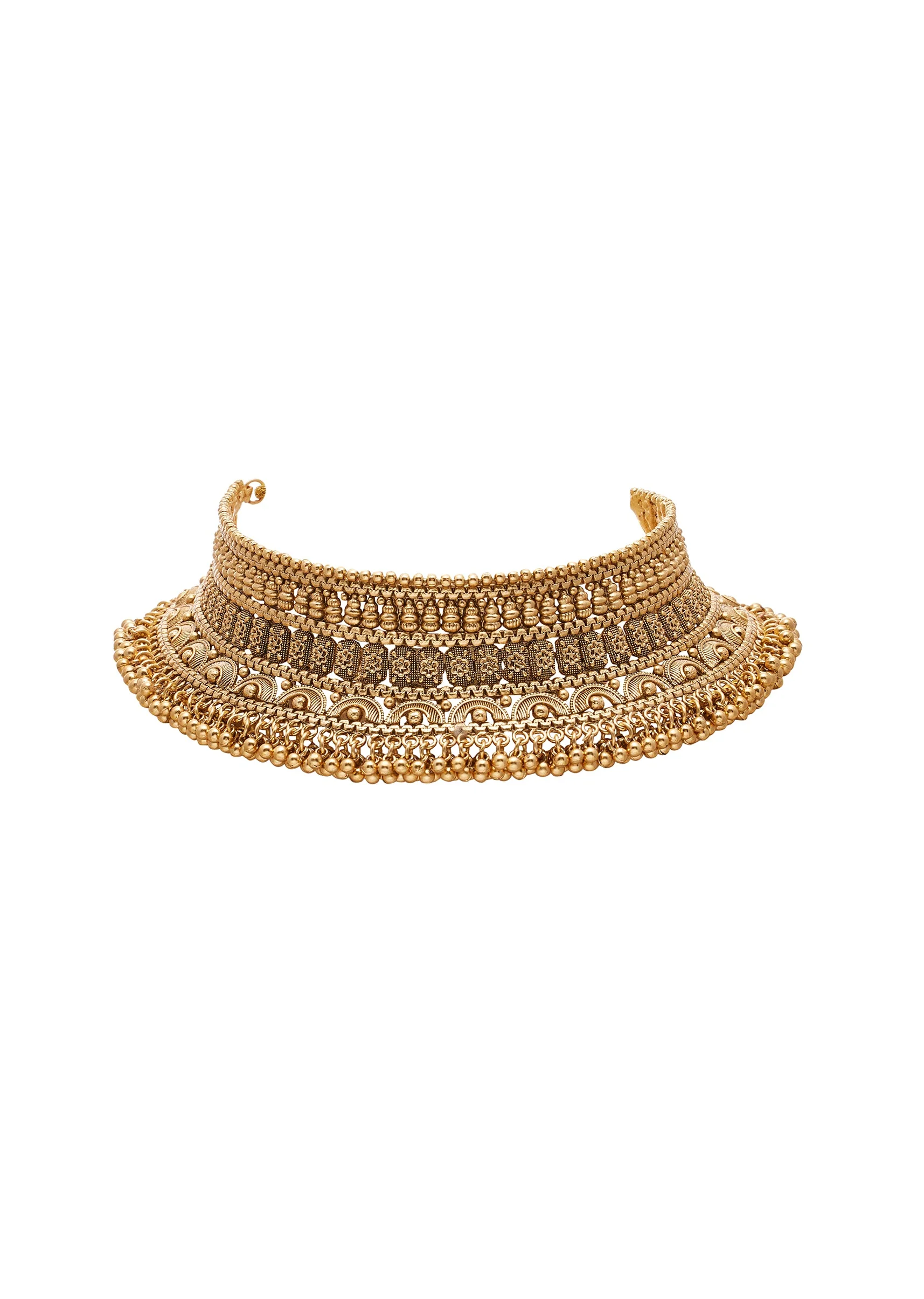 White Stone And Pearl Kundan Choker Set - Image 2