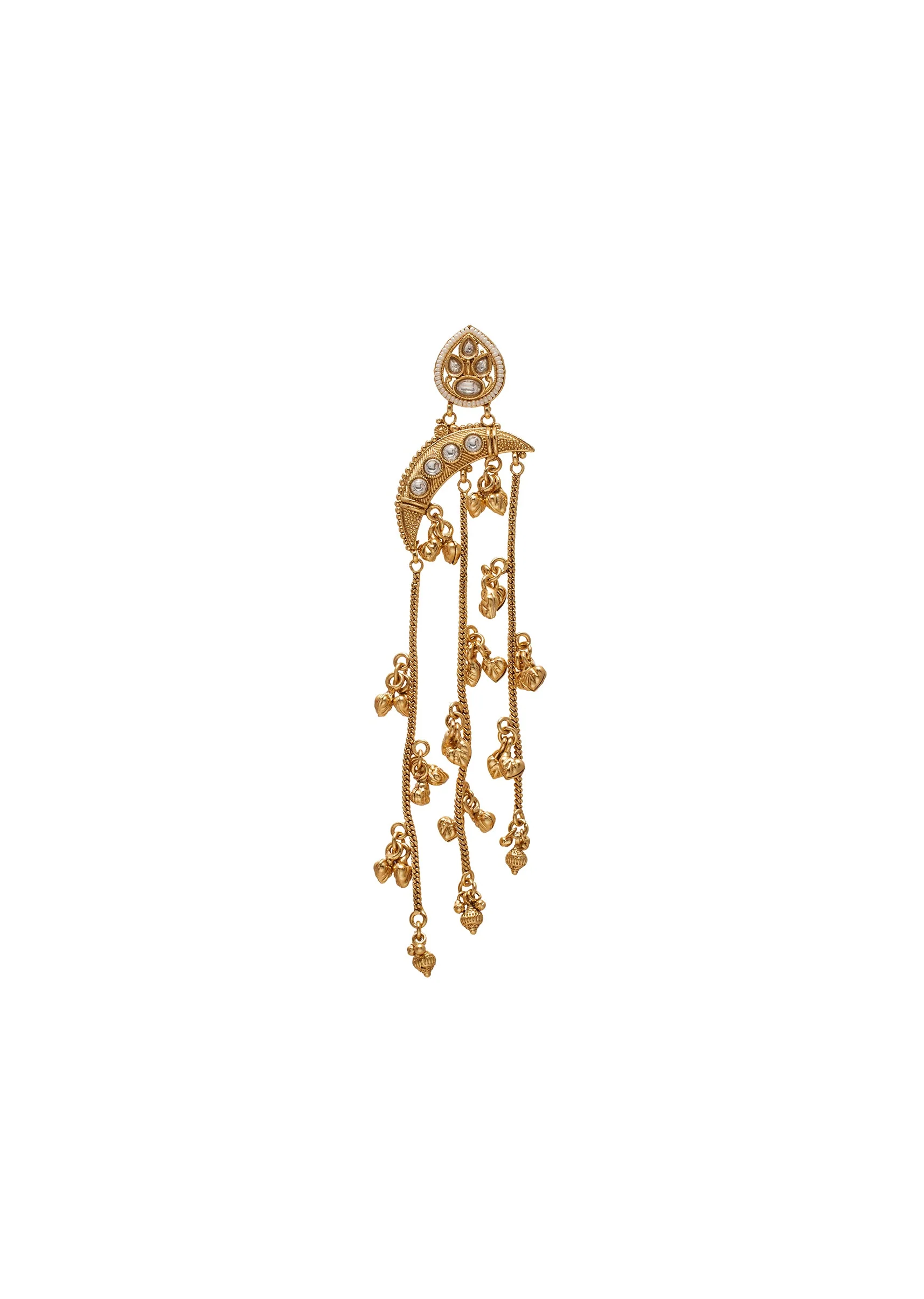 White Stone Chandelier Earrings - Image 2
