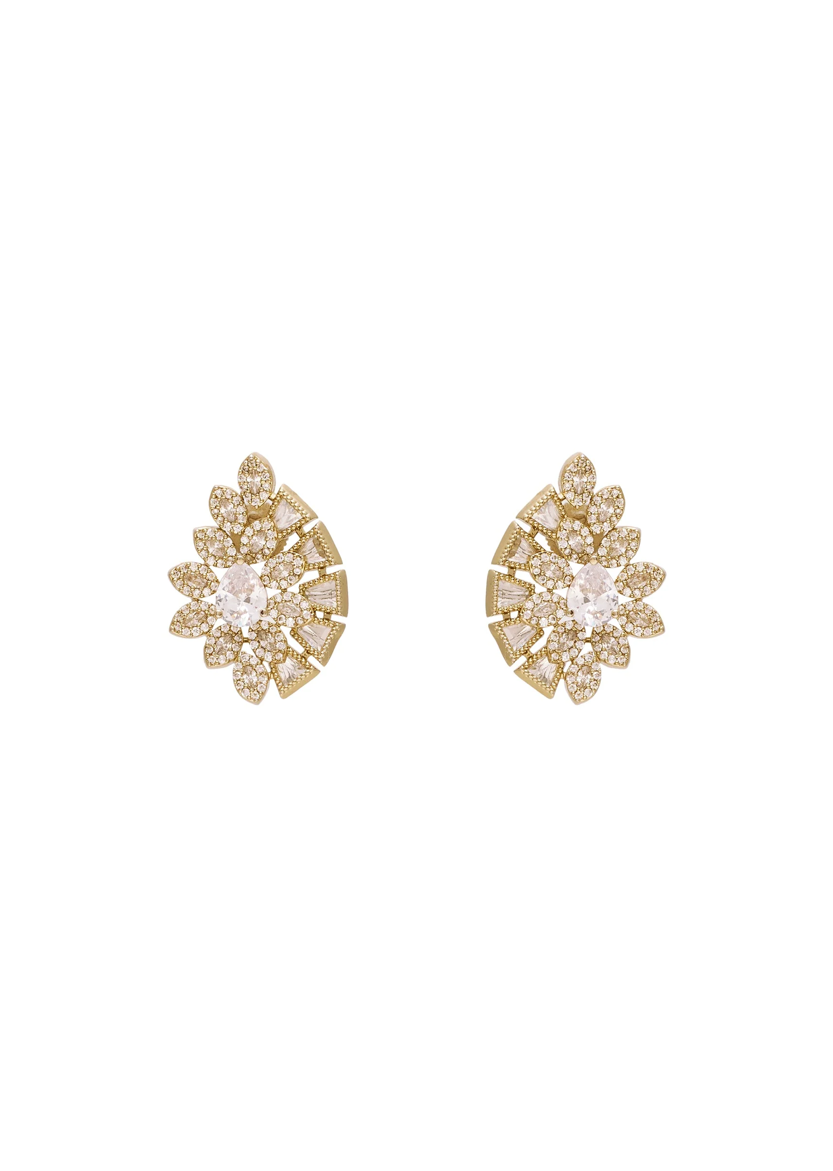 White Zirconia Minimal Earrings - Image 2