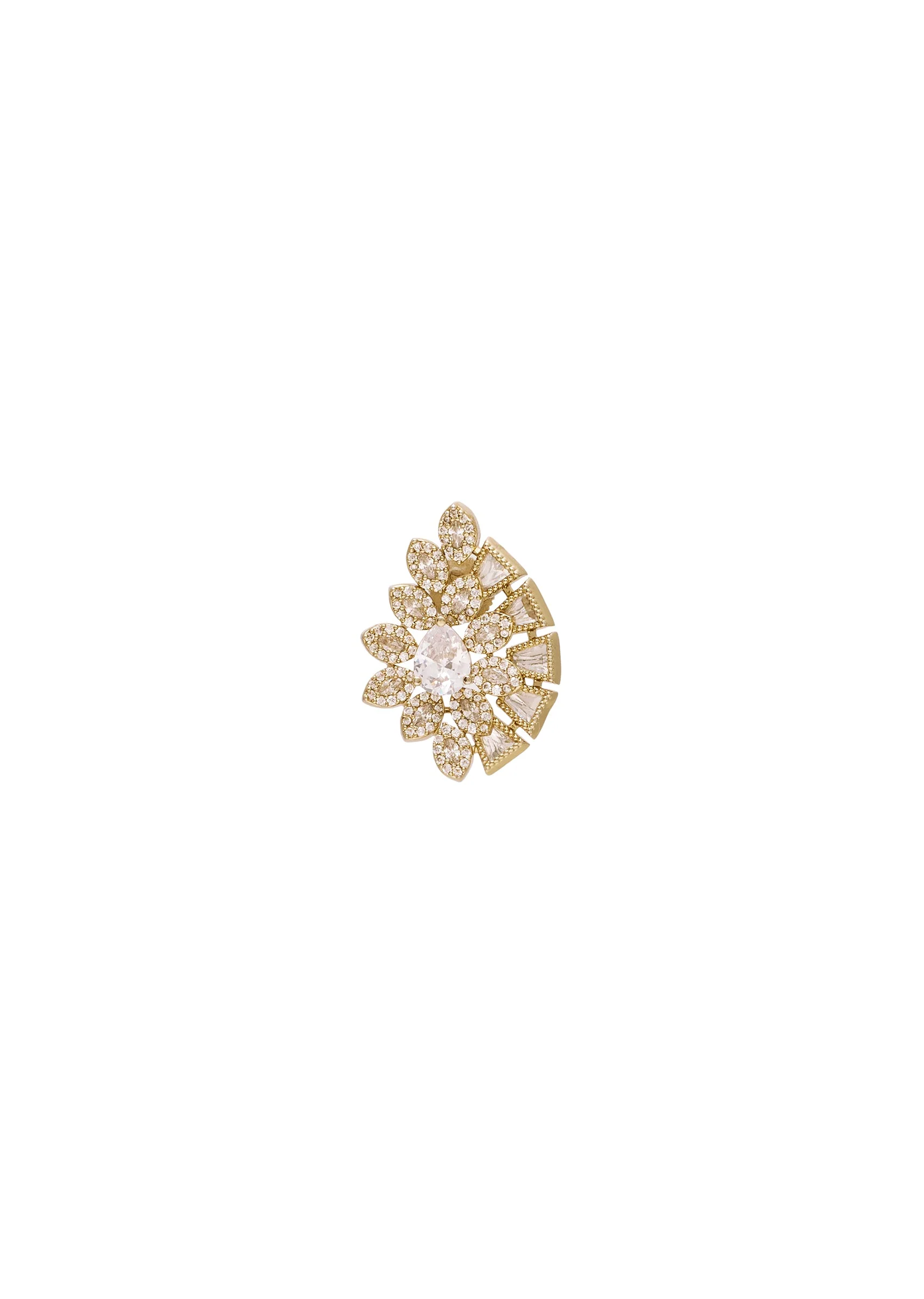White Zirconia Minimal Earrings - Image 3