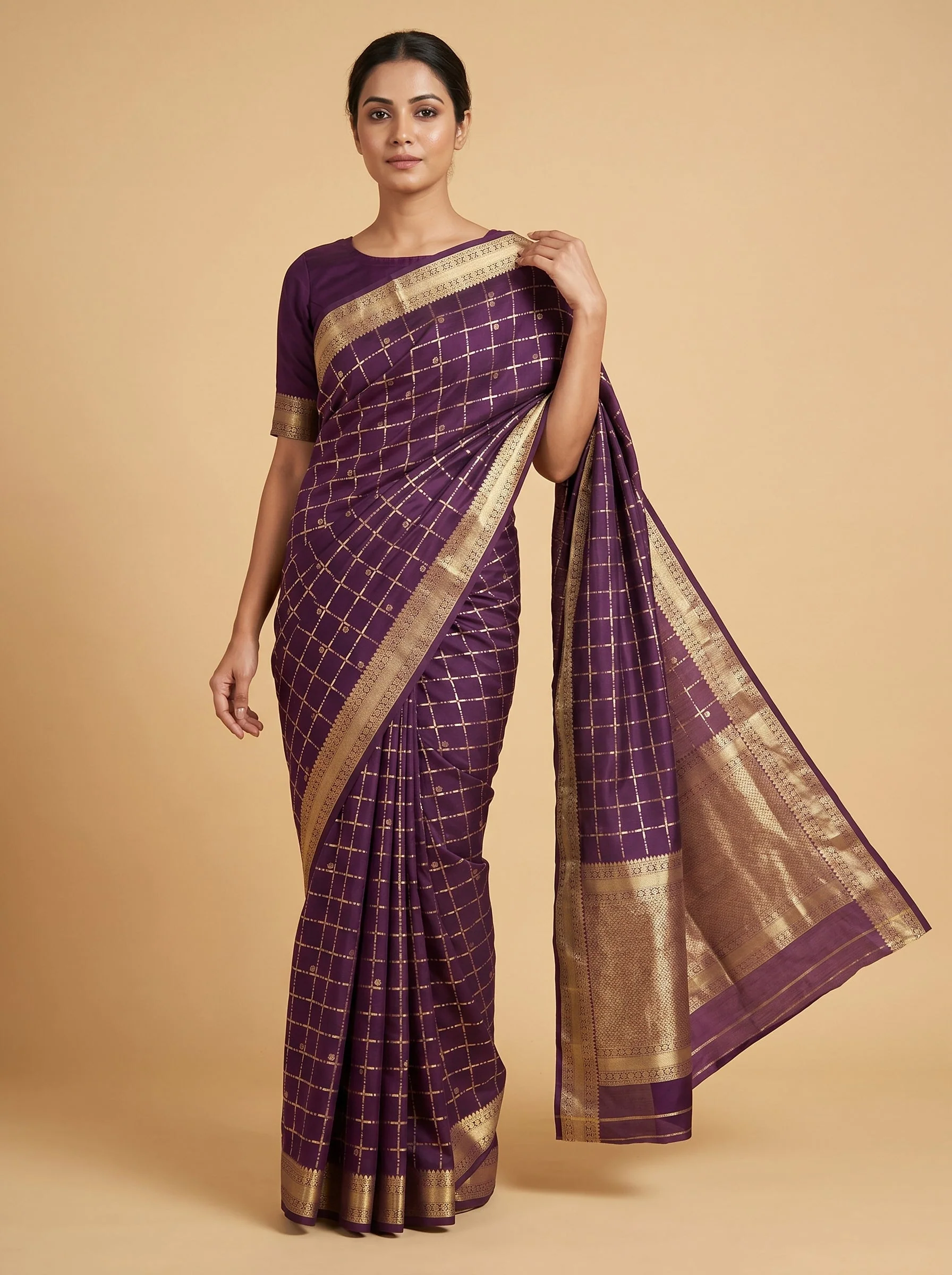 Wine Deep Tone Handloom Saree