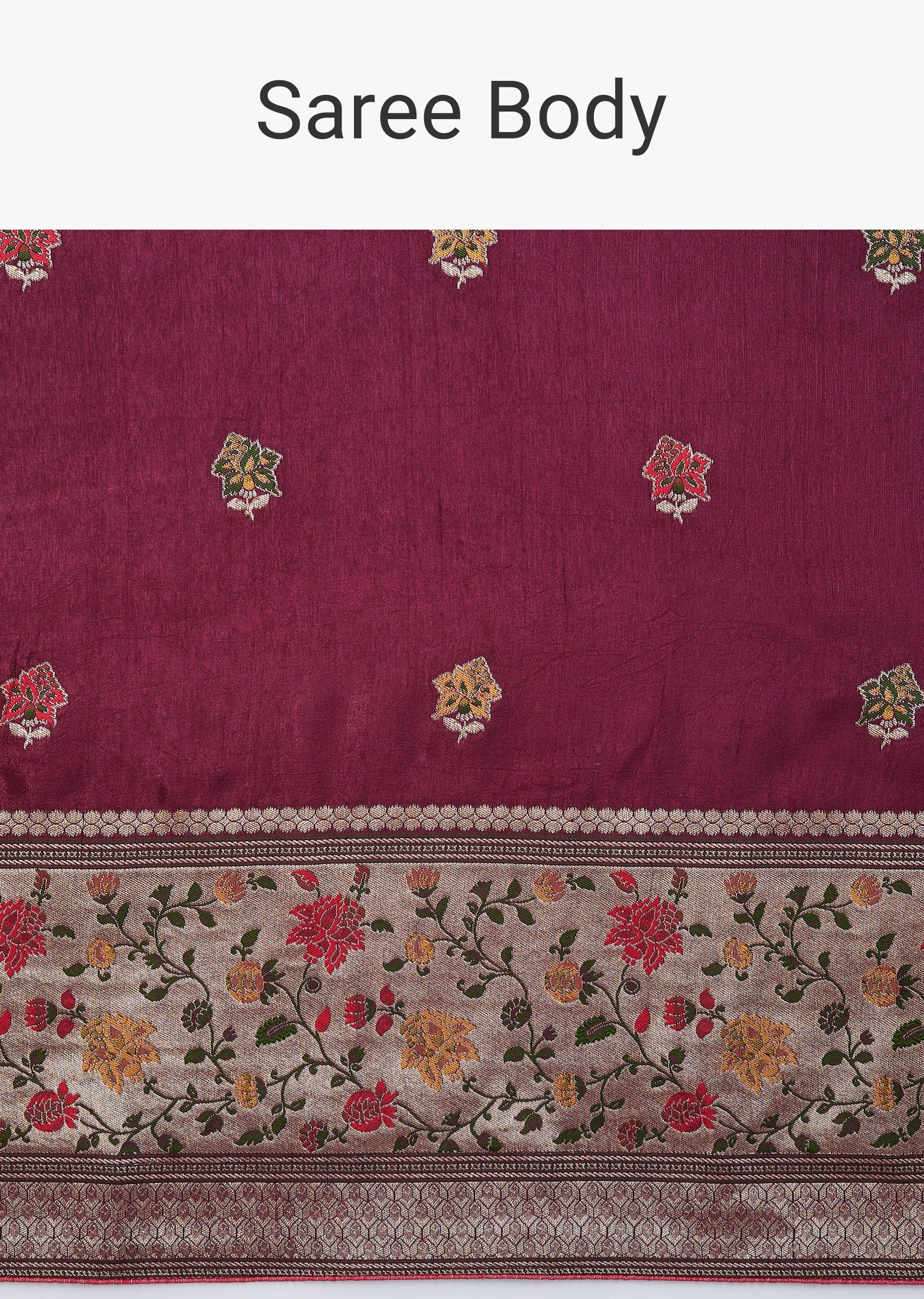 Wine Dola Silk Saree - Image 9