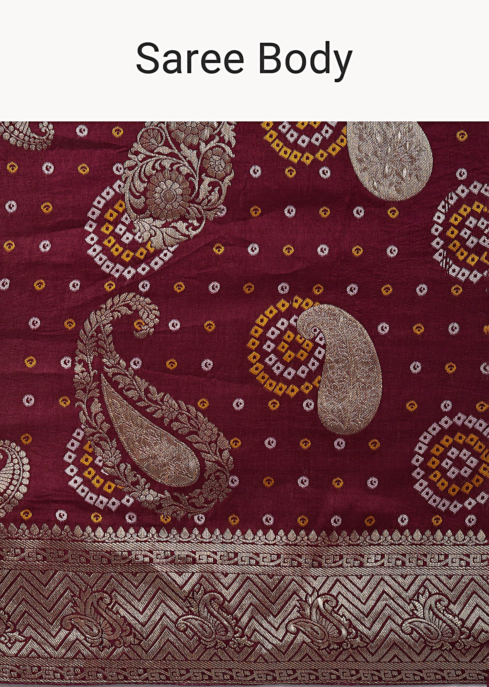 Wine Elegant Aura Dola Silk Saree - Image 9