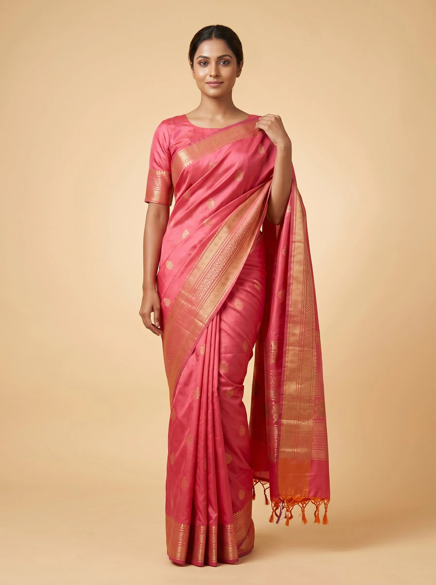 Wine Handloom Saree