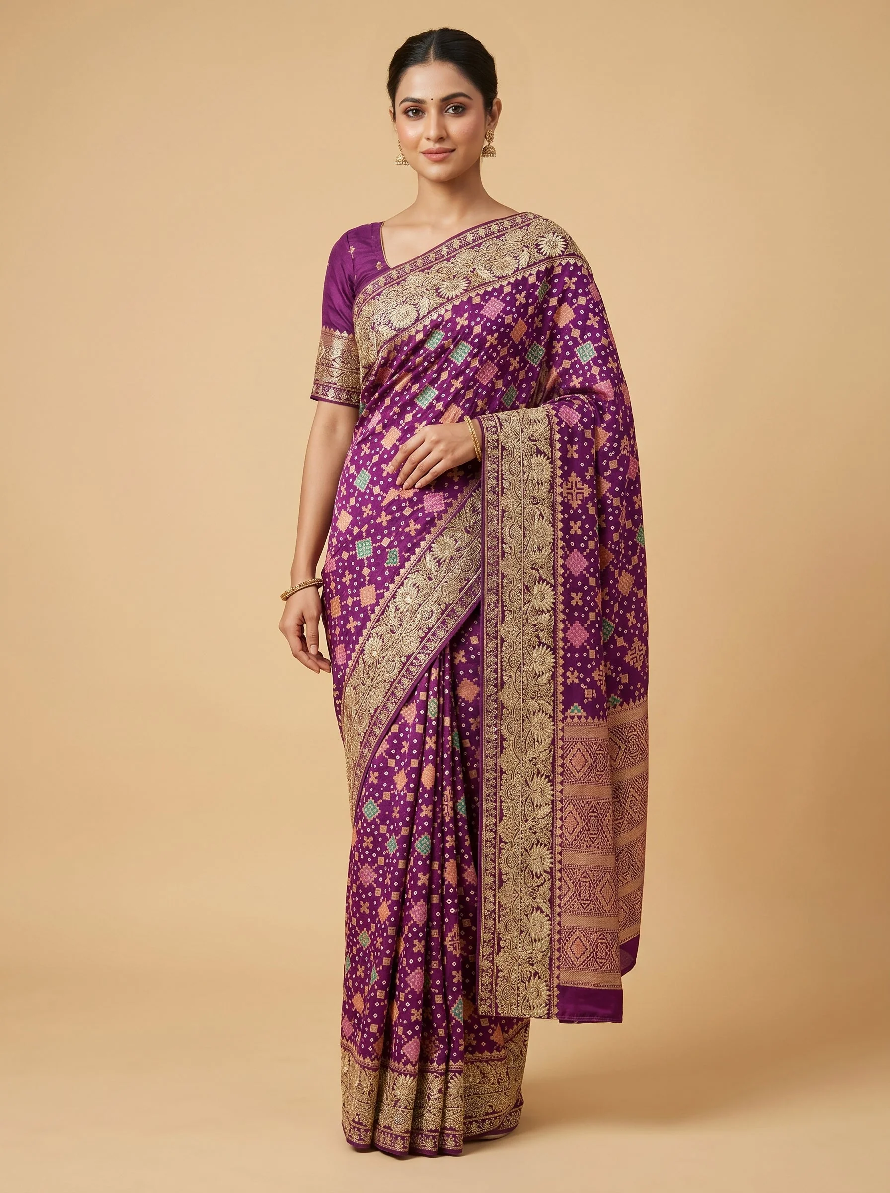Wine Handloom Saree with Deep Elegance