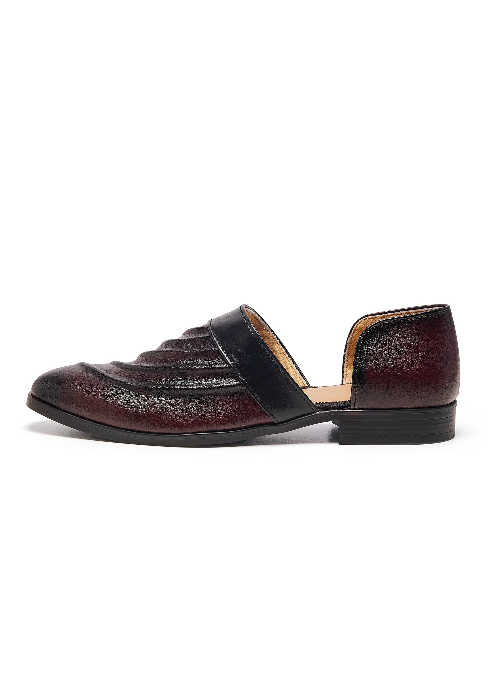 Wine Hued Festive Loafer Faux Leather - Image 4
