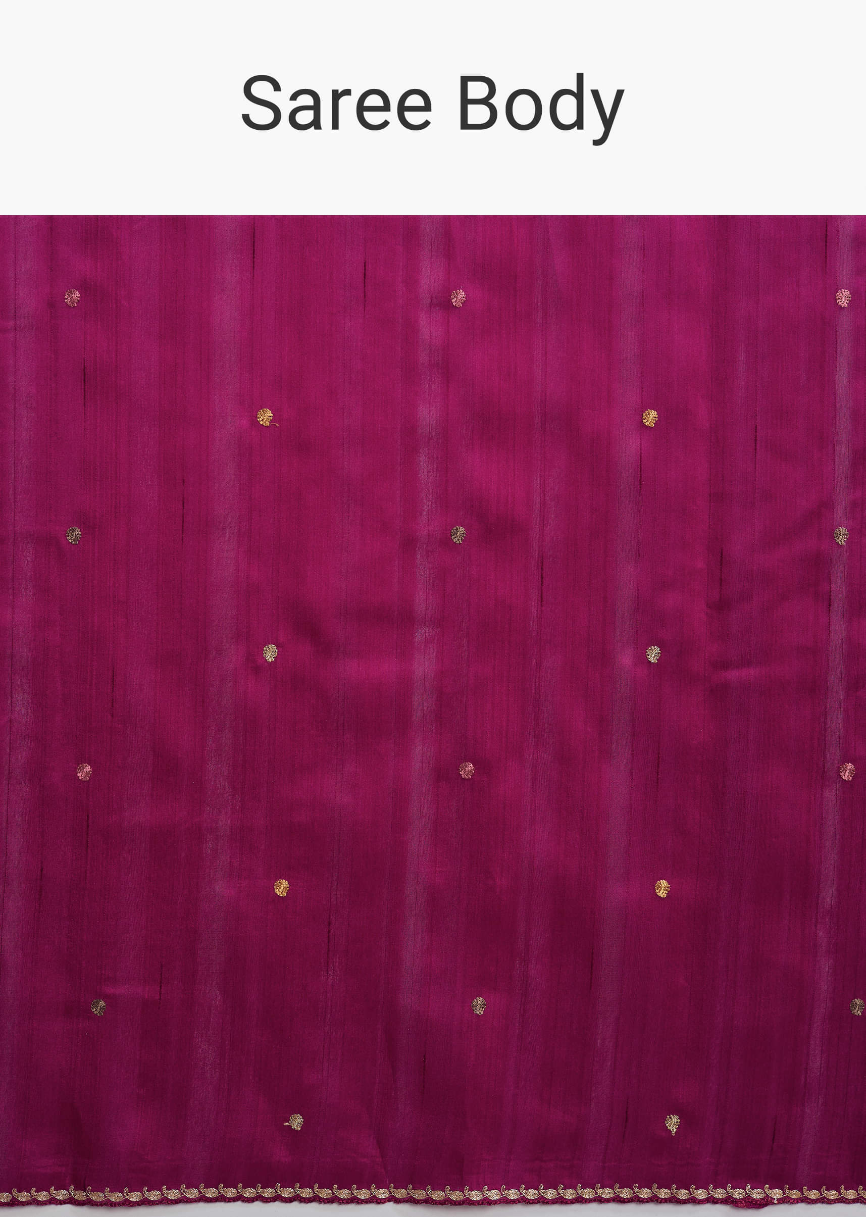 Wine Organza Silk Saree With Floral Thread Embroidery And Cutwork - Image 9