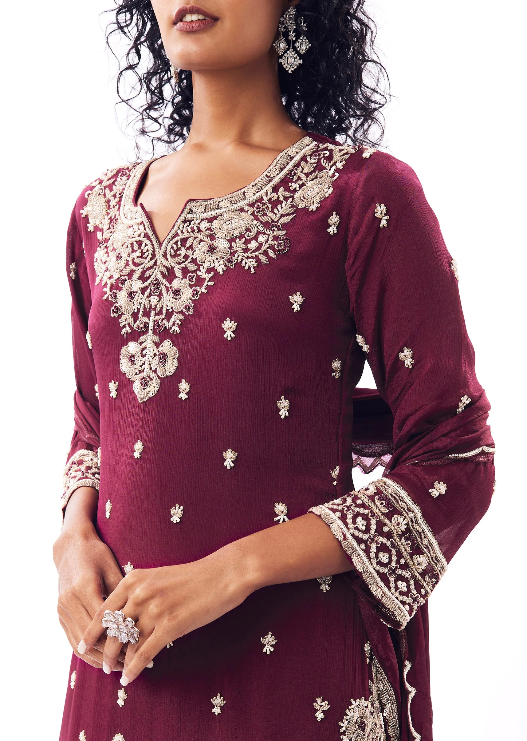 Wine Palazzo Suit - Image 2
