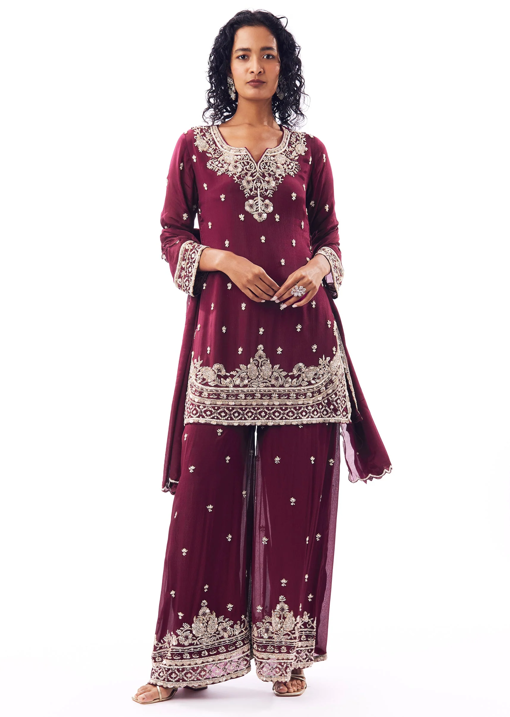 Wine Palazzo Suit - Image 3