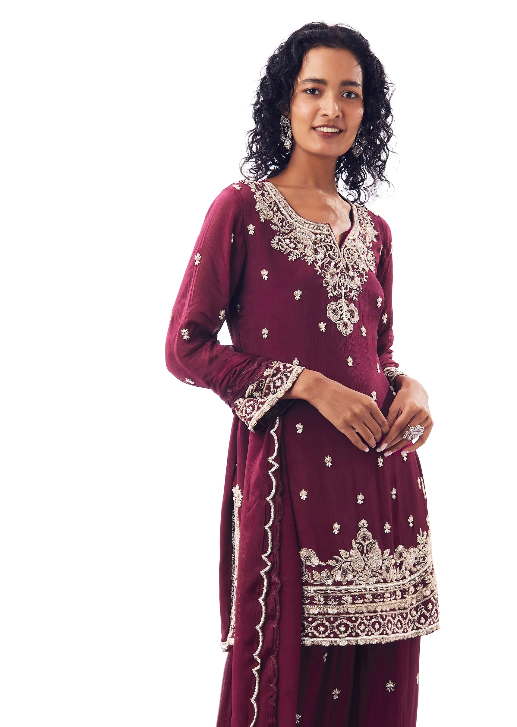 Wine Palazzo Suit - Image 4