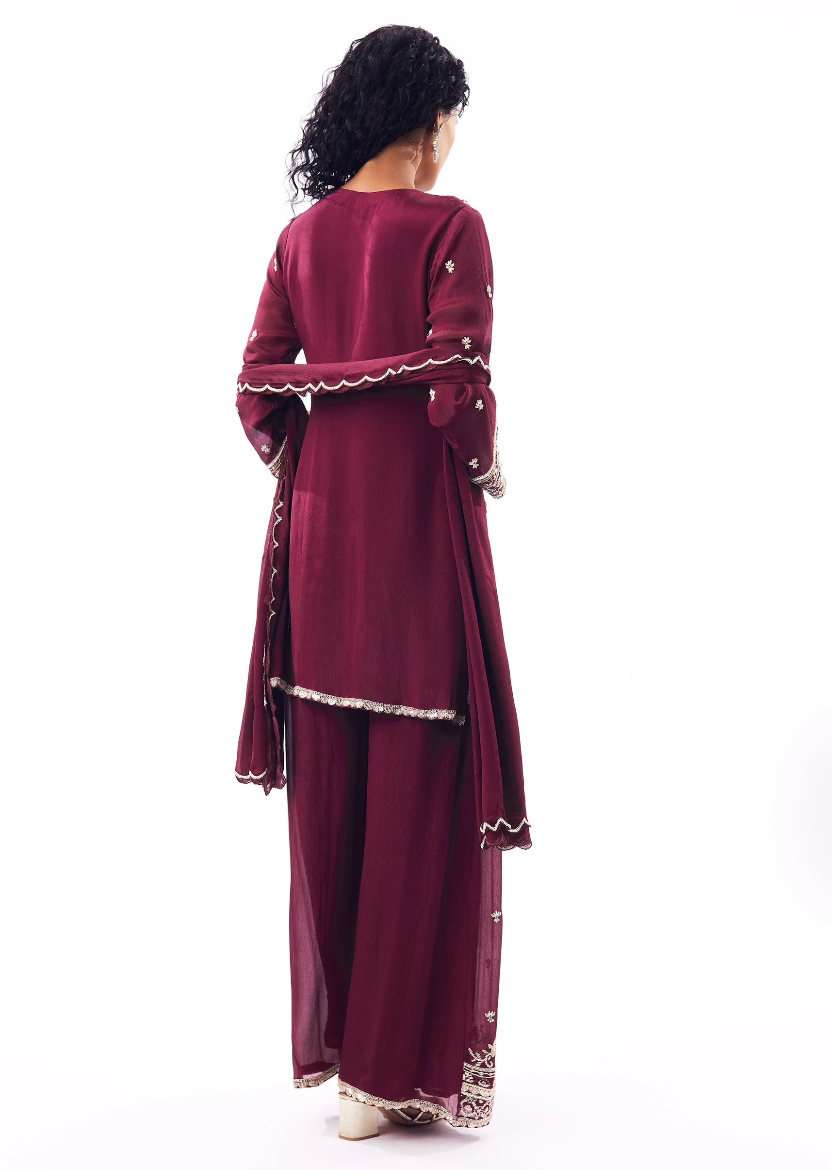 Wine Palazzo Suit - Image 5