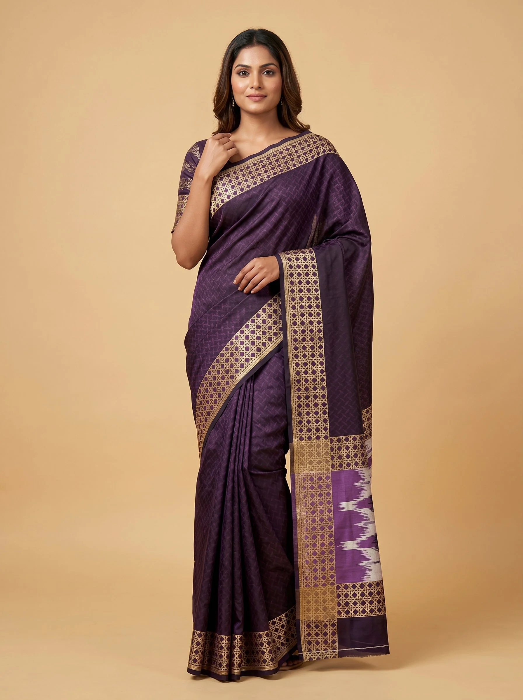 Wine Rich Sheen Handloom Saree