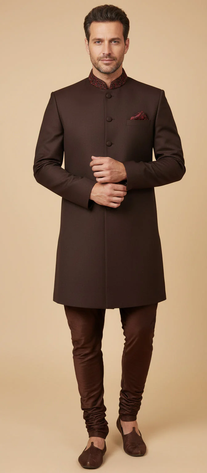 Wine Royal Jacket Kurta Set - Image 2