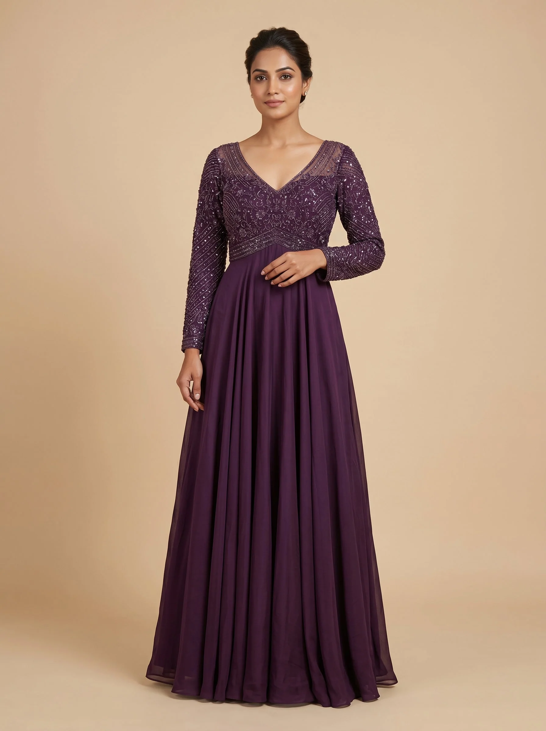 Wine Velvet Indogown