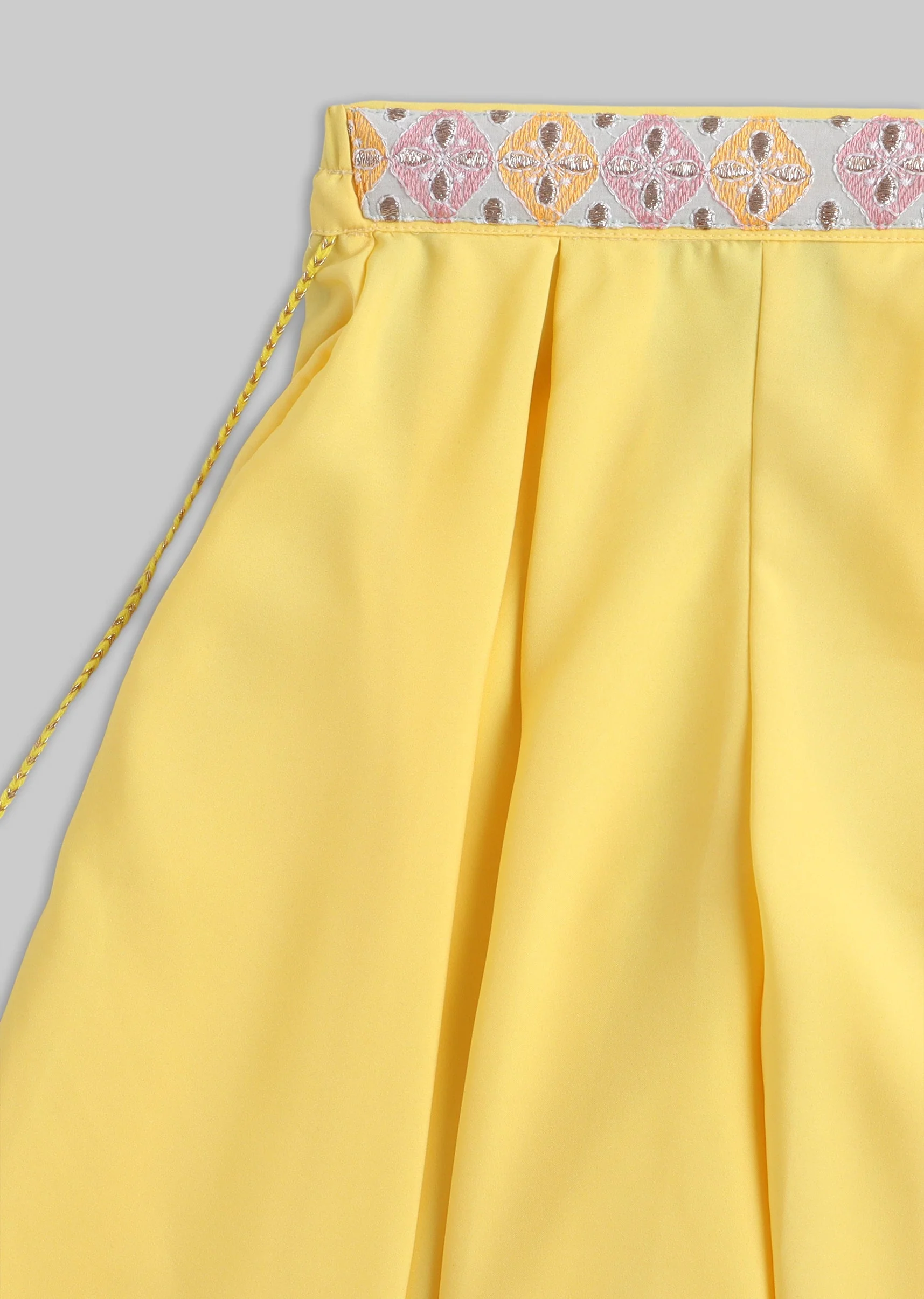 Yellow And Off White Colorblock Salwar Kameez Set - Image 7