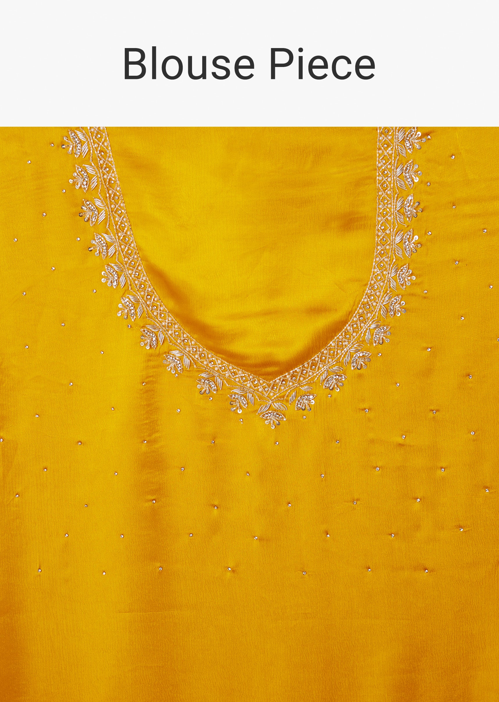 Yellow Chinon Saree With Stone And Sequin Embroidery - Image 8