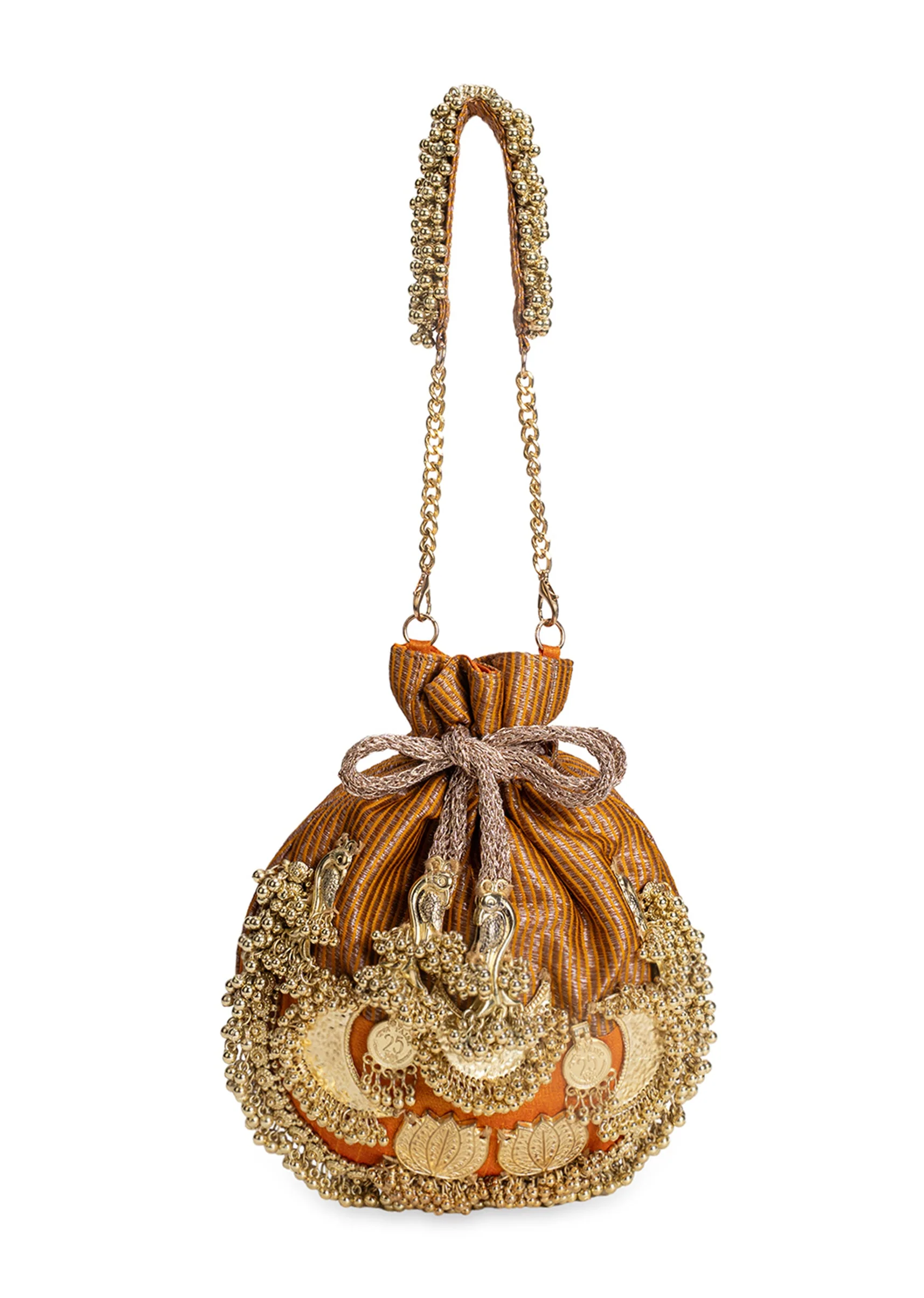 Yellow Cotton Potli Bag - Image 2