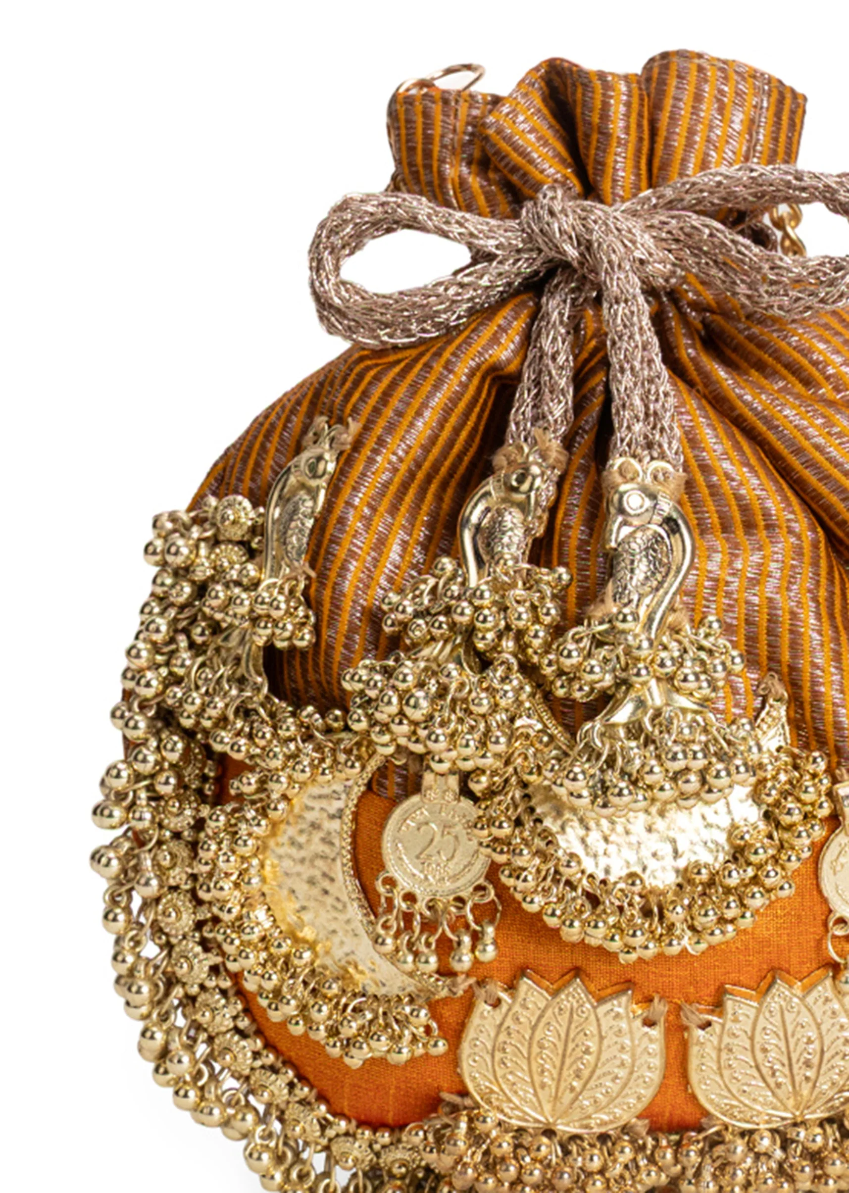 Yellow Cotton Potli Bag - Image 3