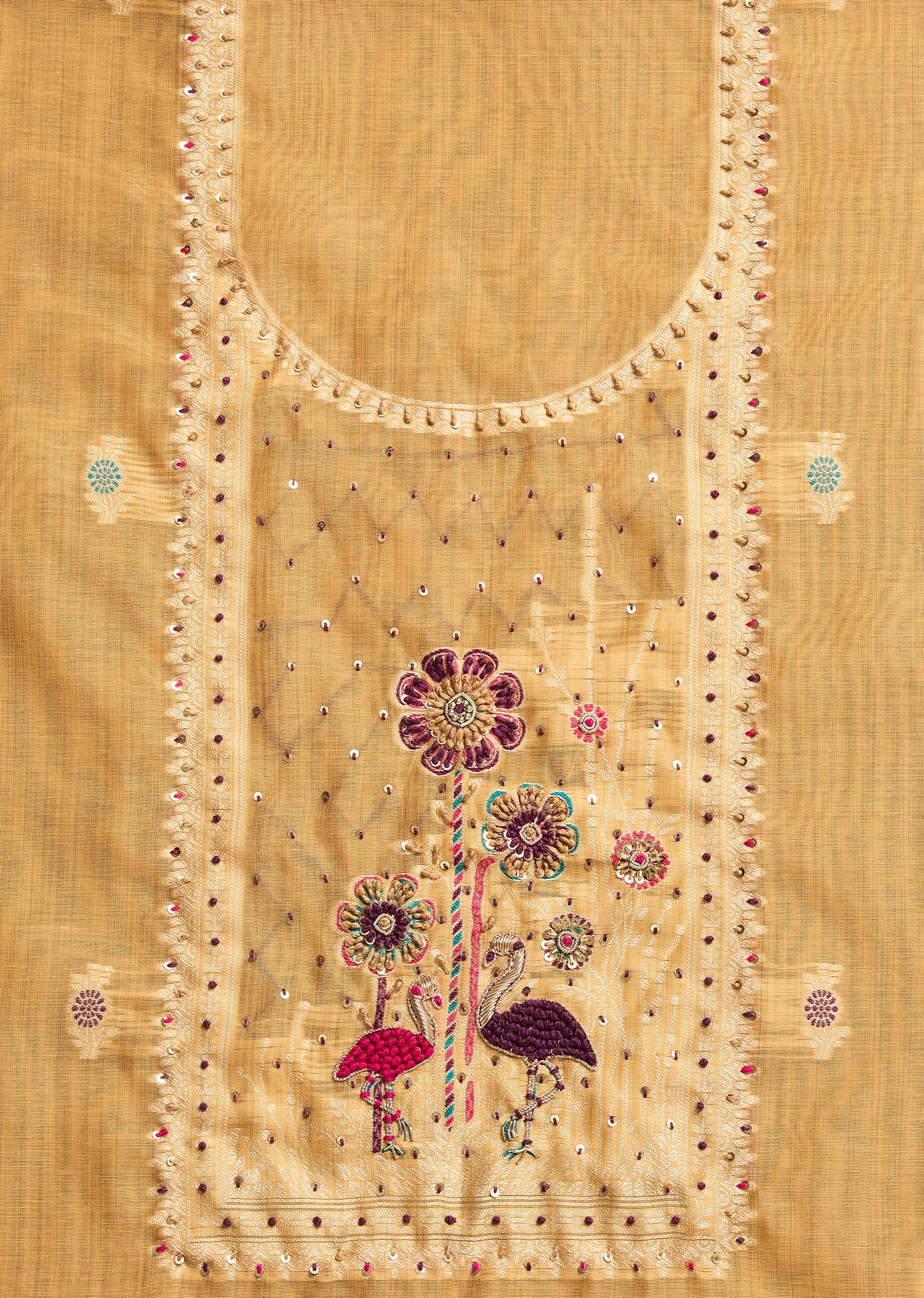 Yellow Cotton Unstitched Suit - Image 2
