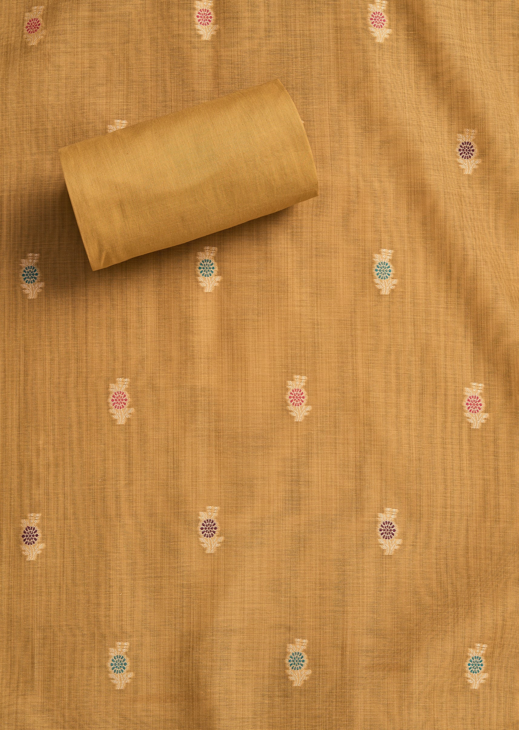 Yellow Cotton Unstitched Suit - Image 4