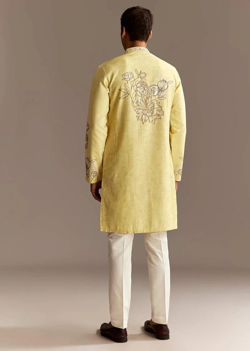 Yellow Cutwork Kurta Set - Image 5