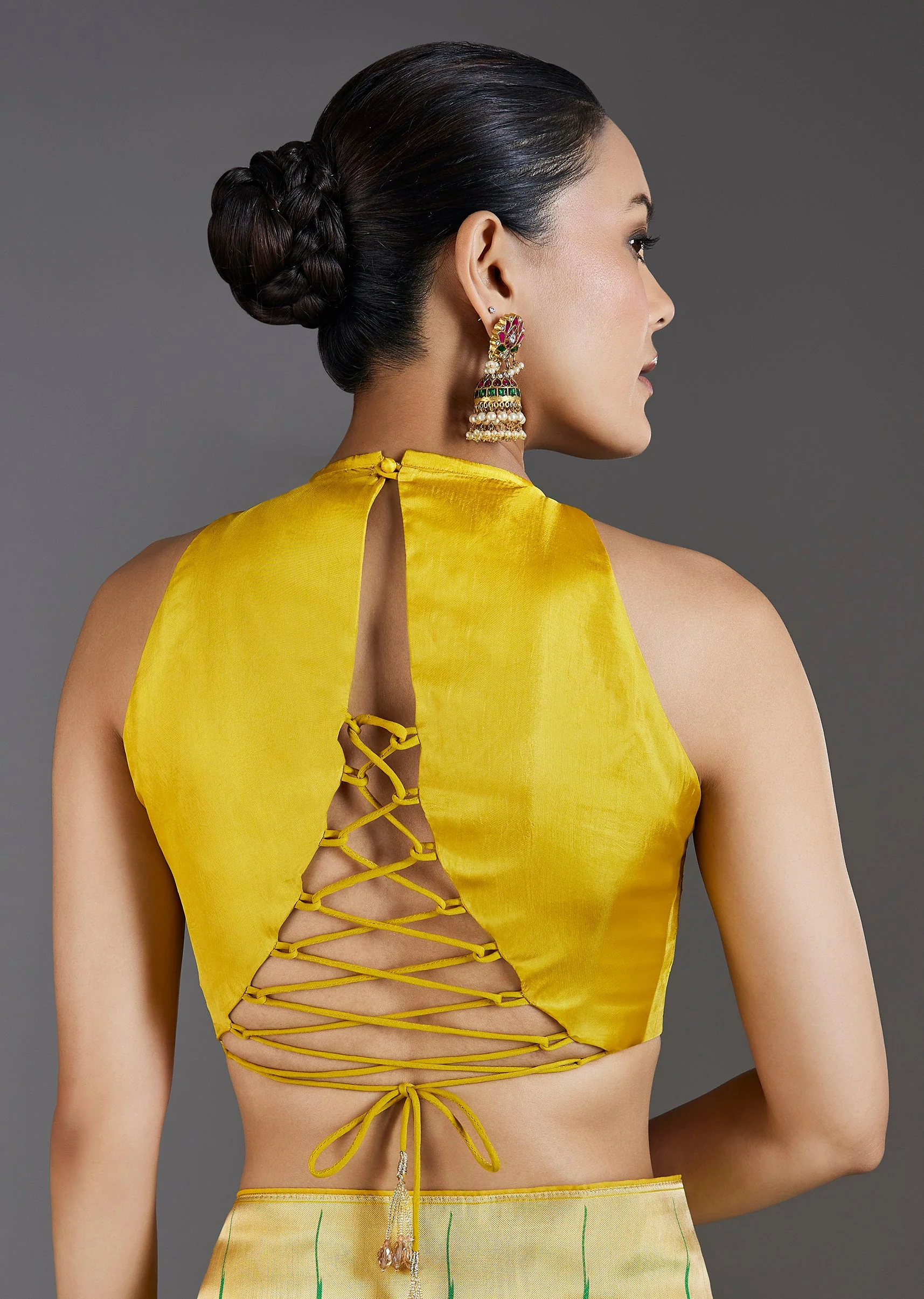 Yellow Dola Silk Saree - Image 8