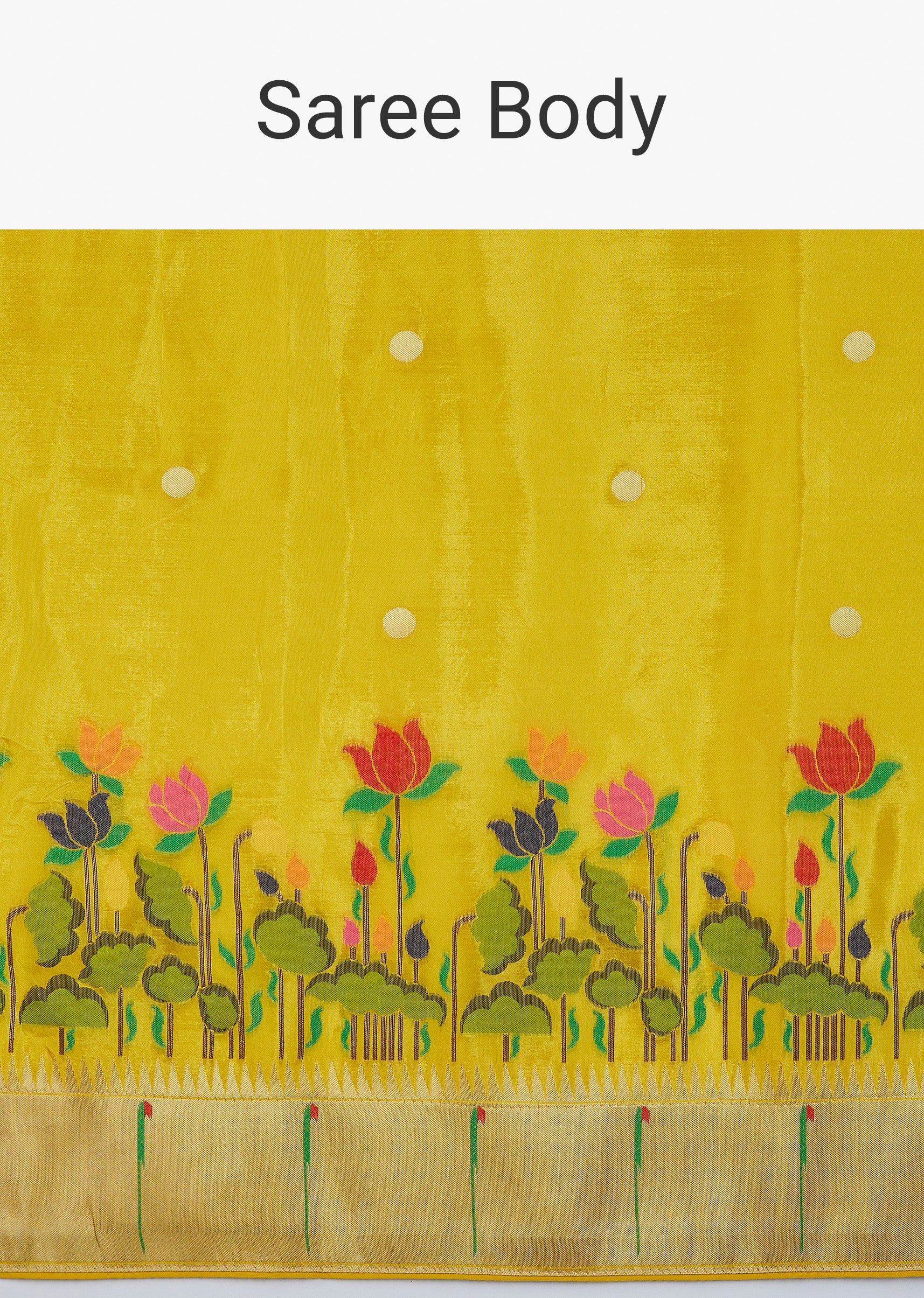 Yellow Dola Silk Saree - Image 9