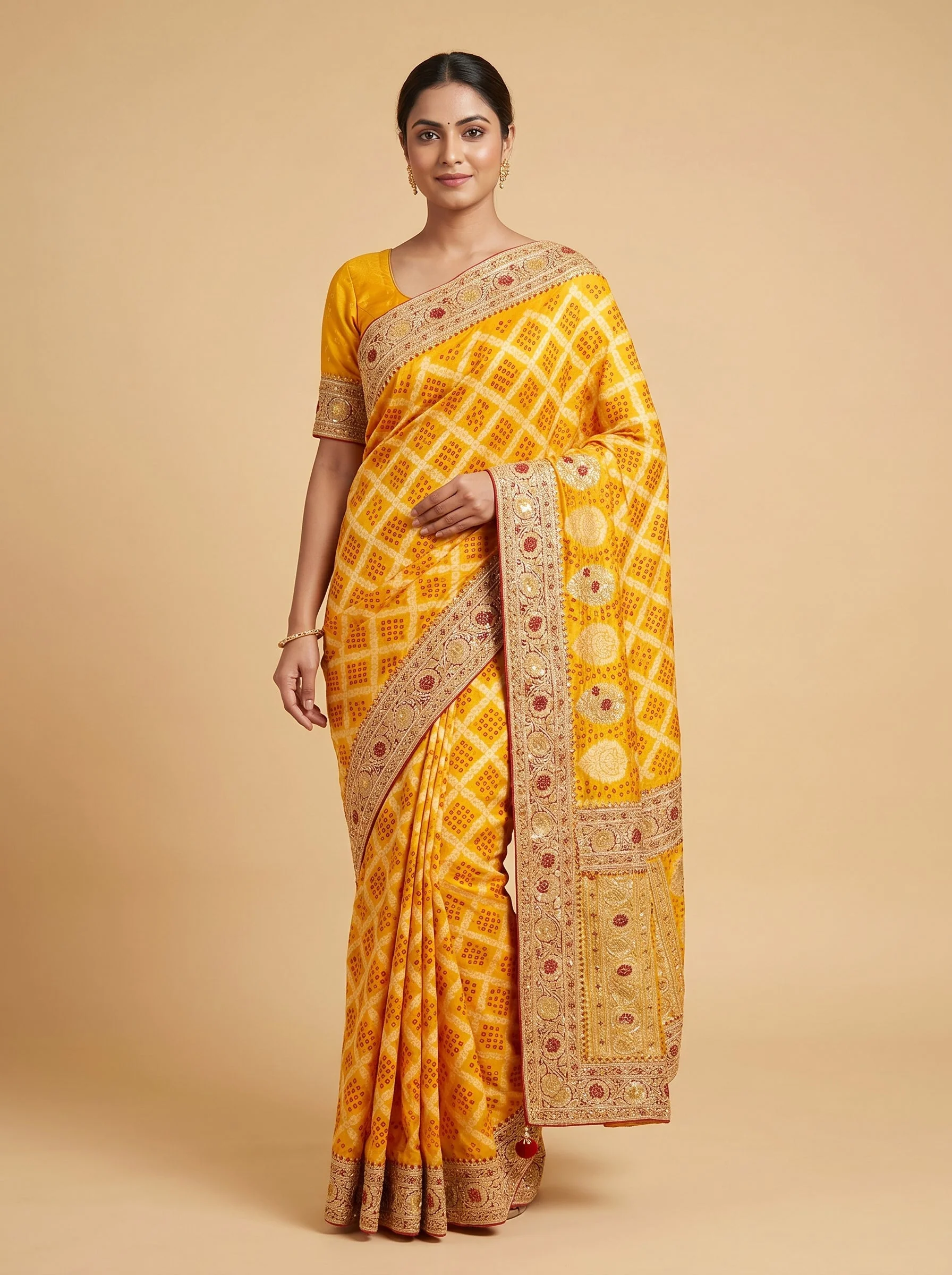 Yellow Glowing Stitch Saree