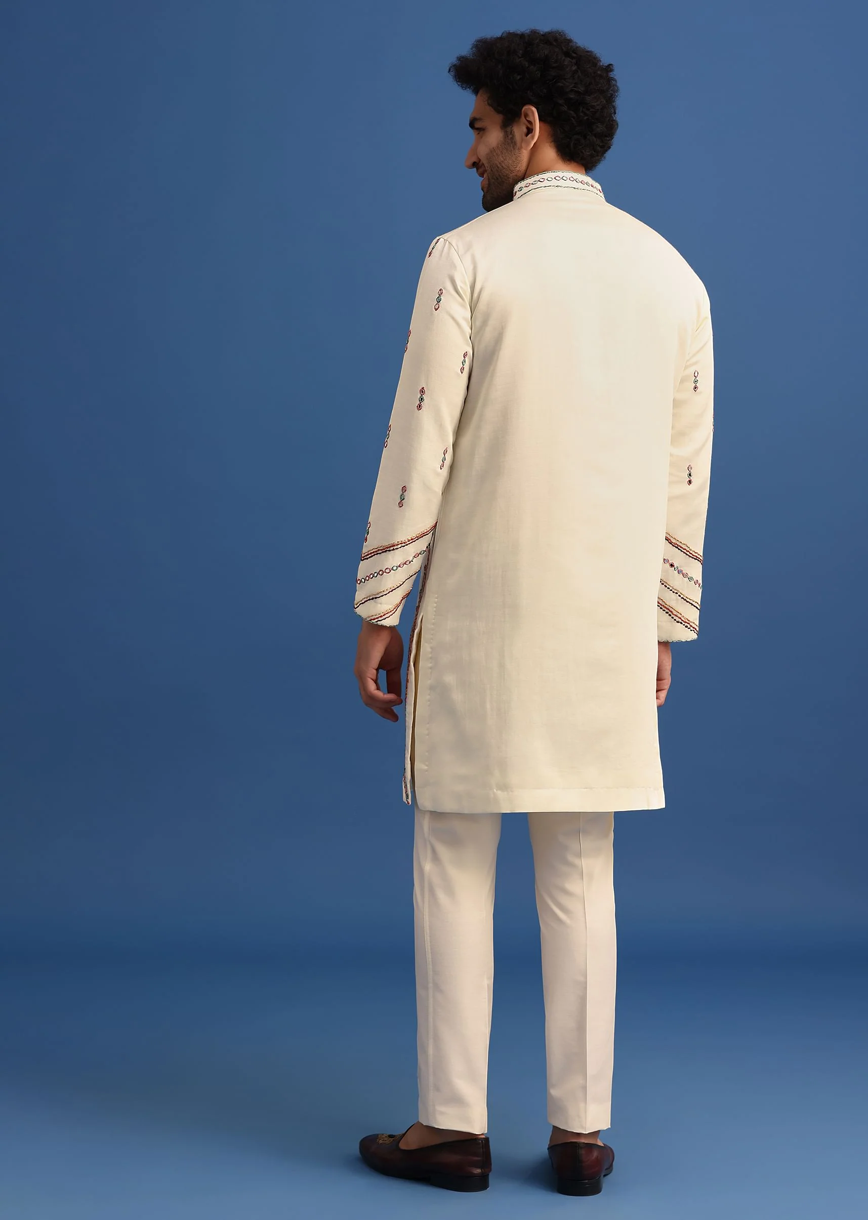 Yellow Hand Worked Kurta Set With Printed Dupatta - Image 7