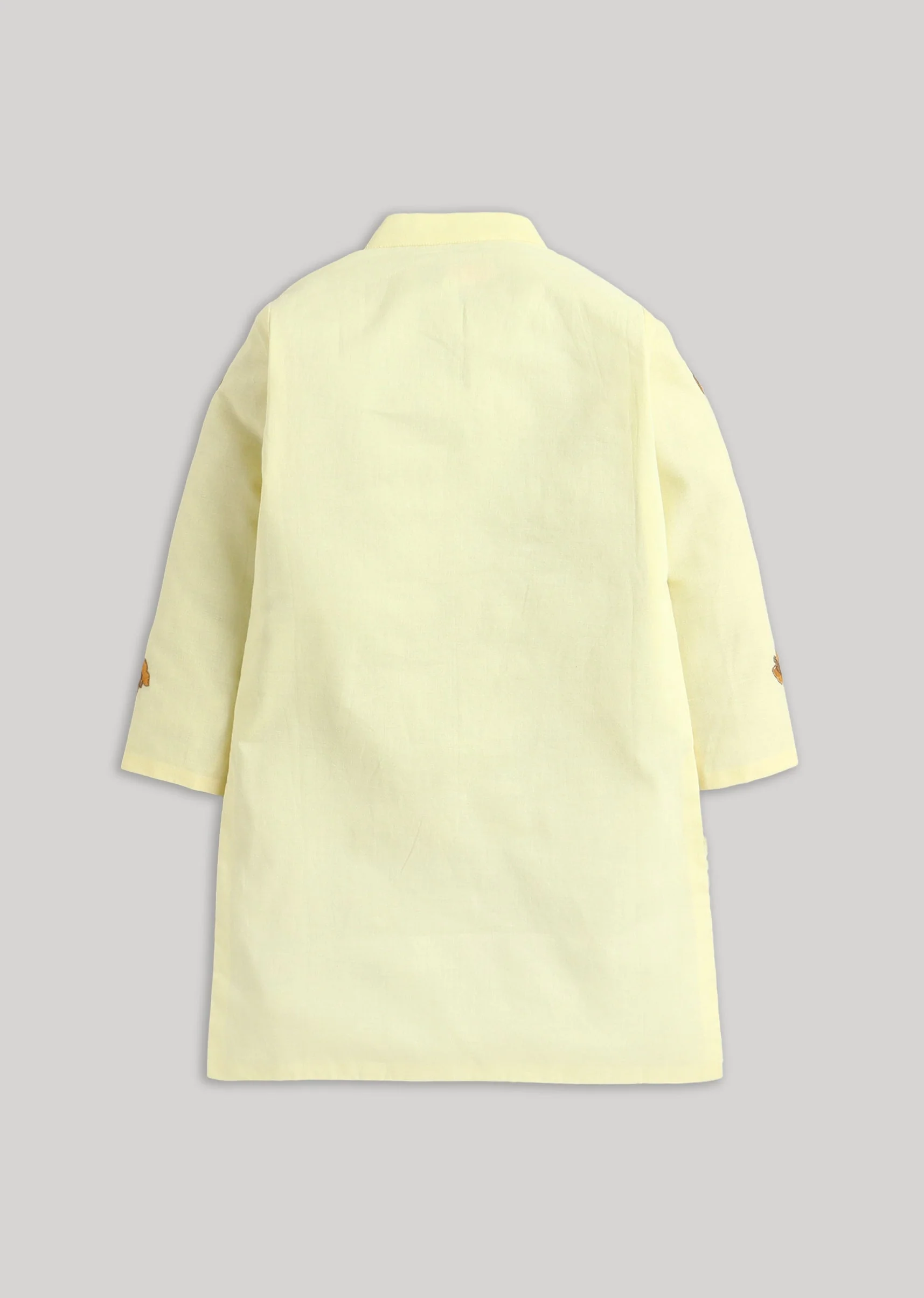 Yellow Kurta Set With Embroidery And Multicolour Accents - Image 4