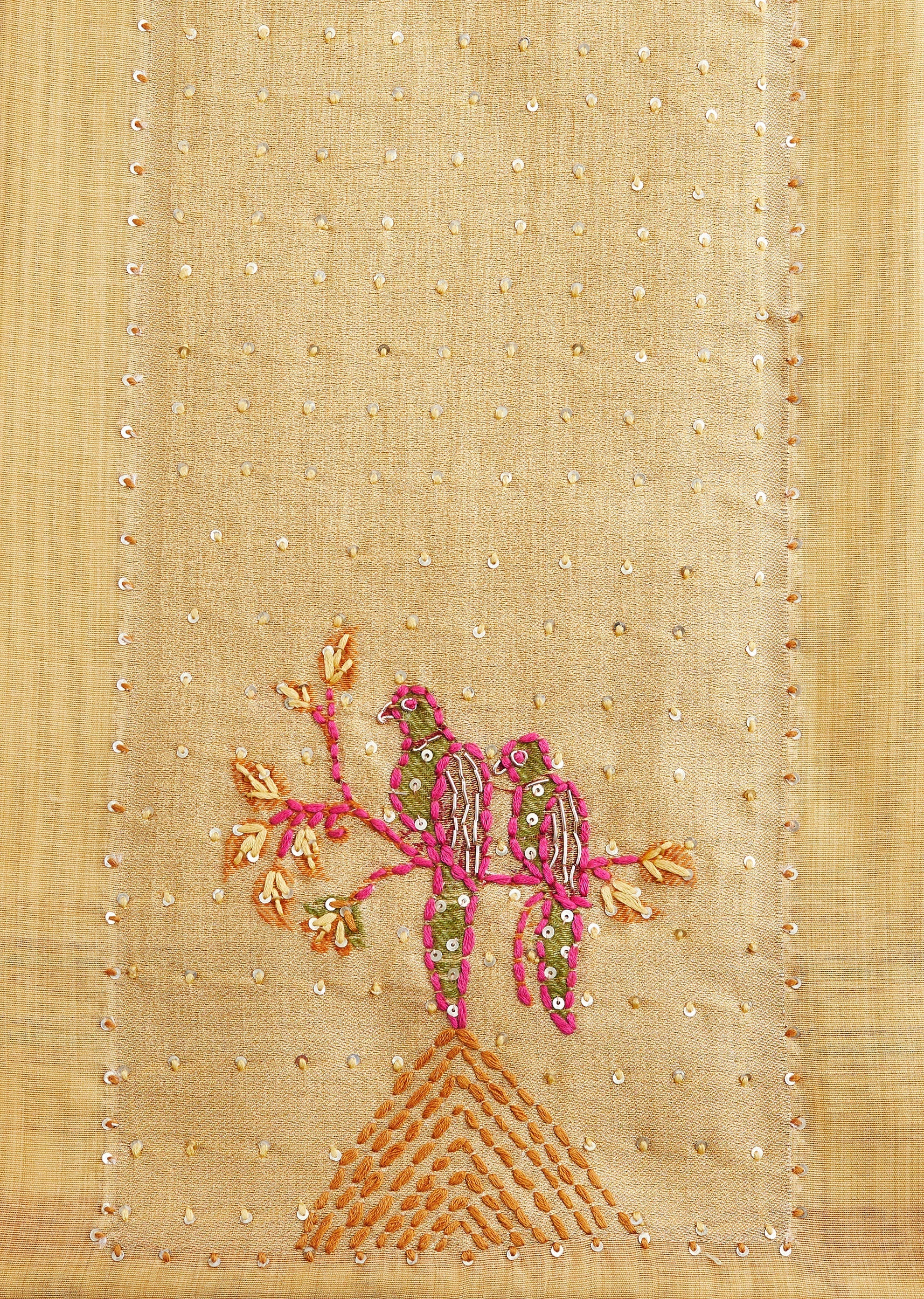 Yellow Linen Embroidered Unstitched Suit - Image 2