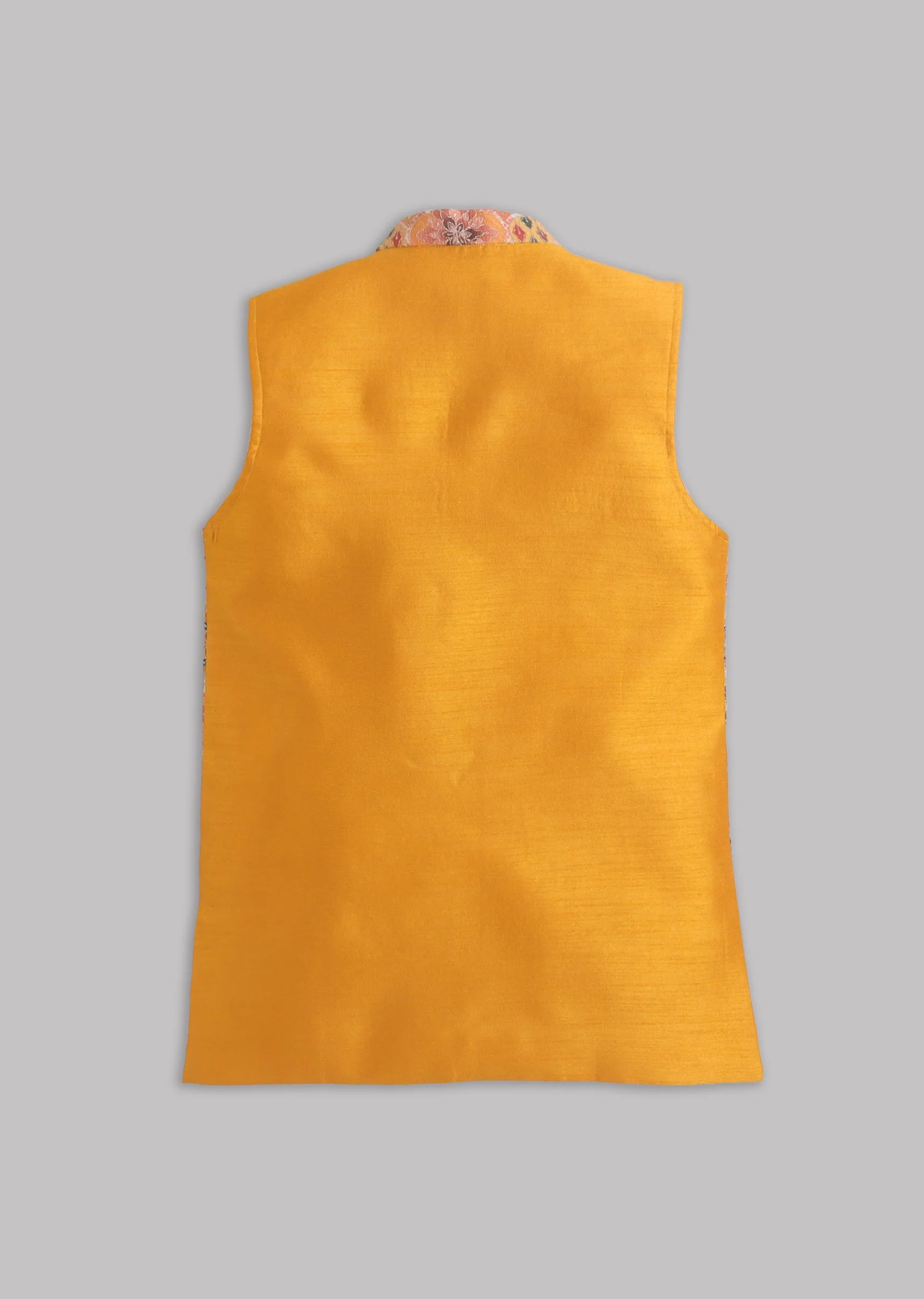 Yellow Multi Abstract Nehru Jacket Set - Image 7