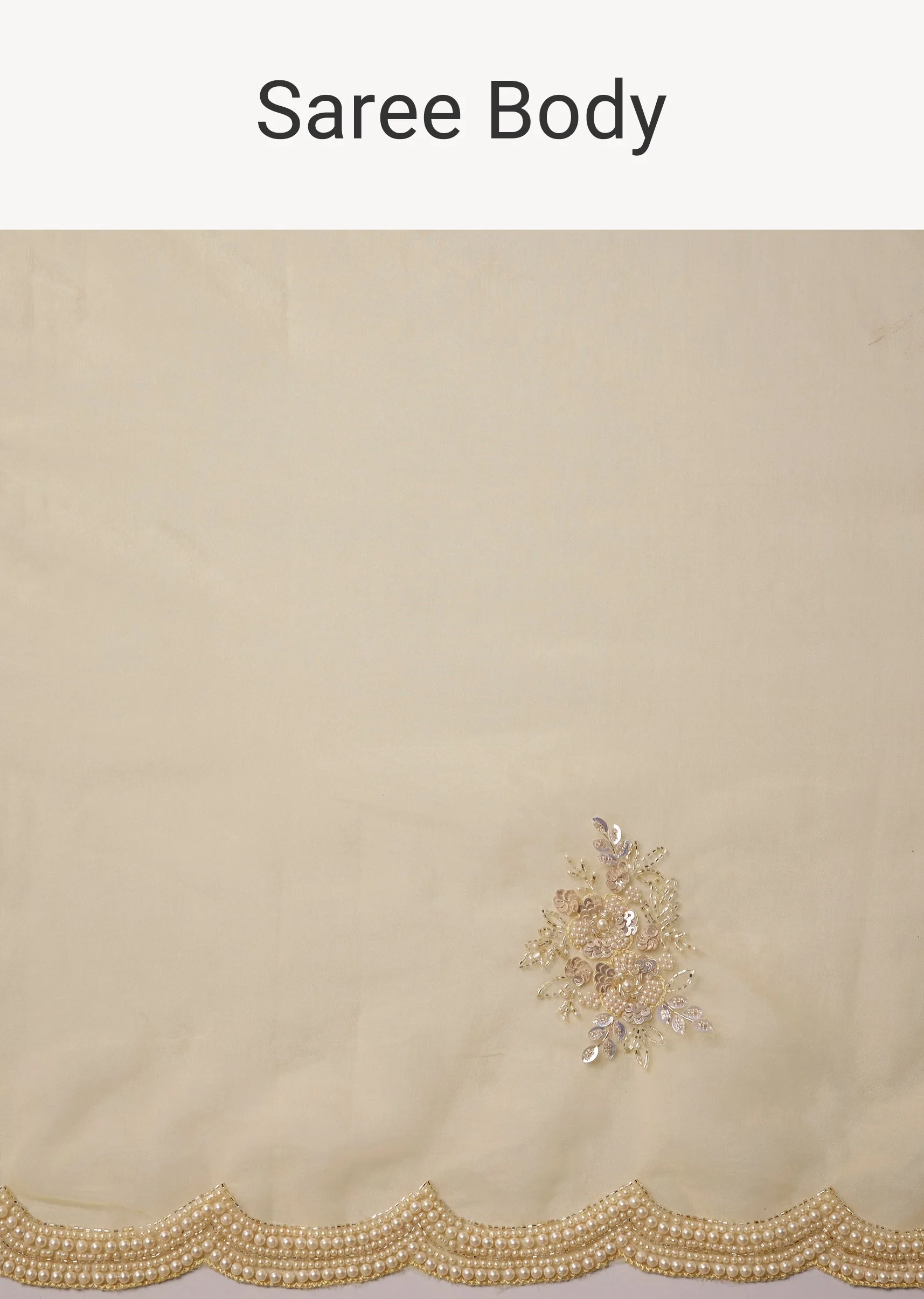 Yellow Organza Embroidered Saree with Unstitched Blouse - Image 9